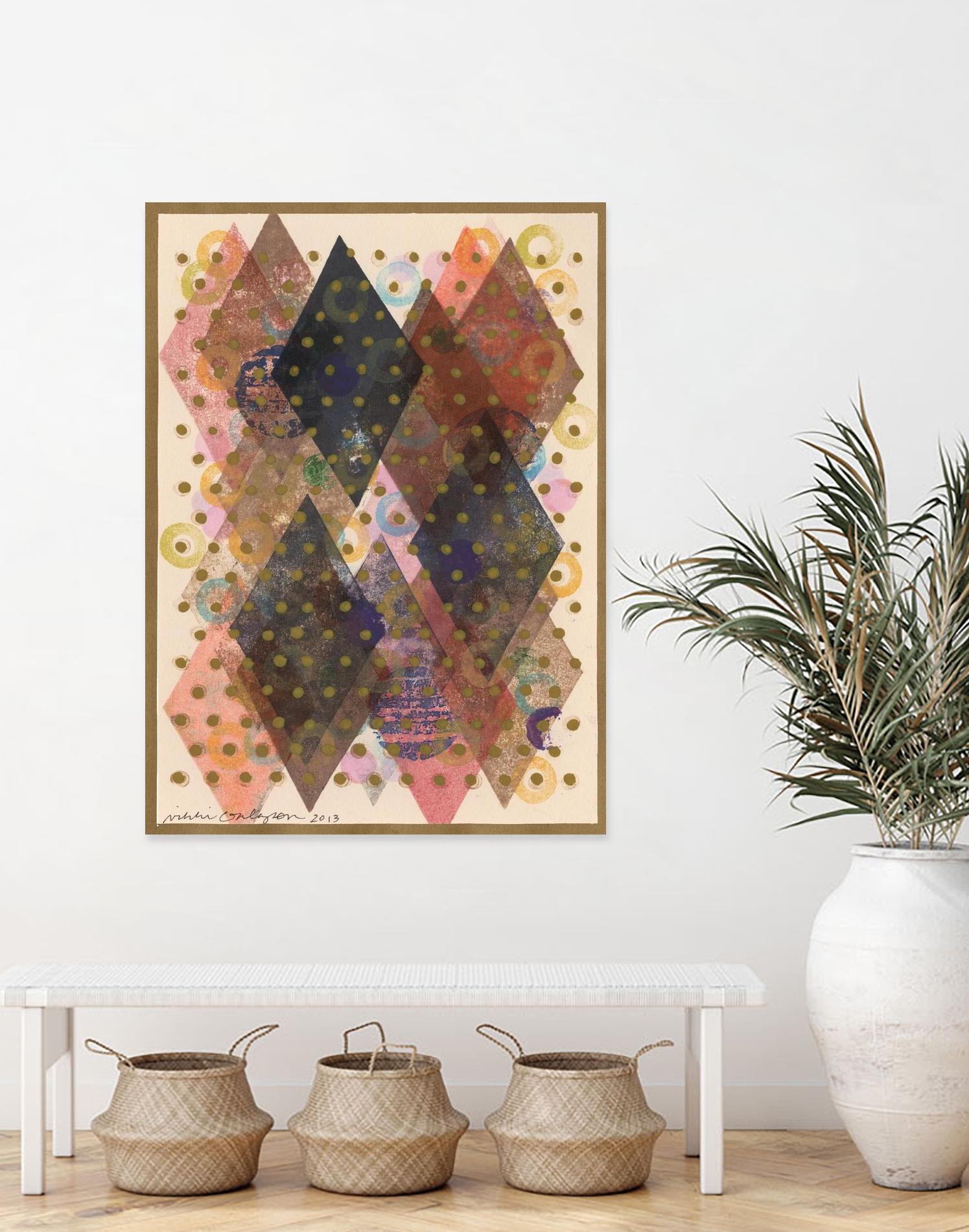 Inked Triangles I by Nikki Galapon on GIANT ART - brown abstract
