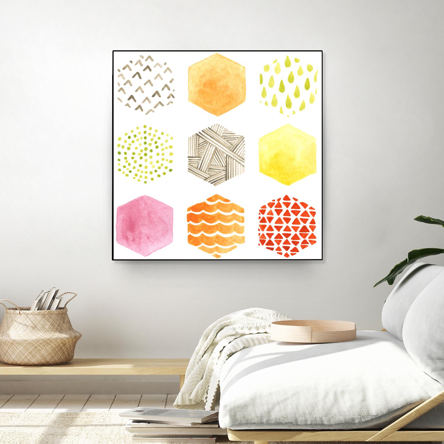 Honeycomb Patterns I by June Erica Vess on GIANT ART - abstract