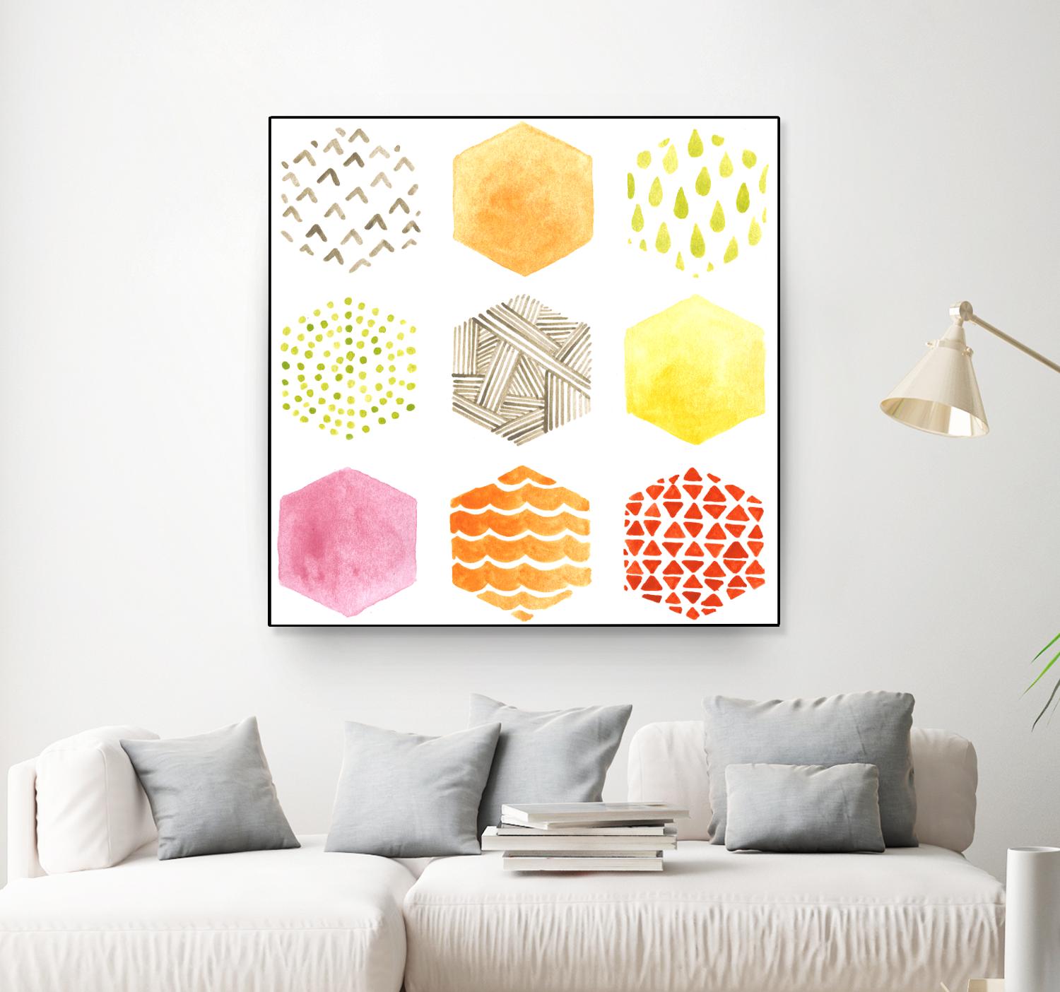 Honeycomb Patterns I by June Erica Vess on GIANT ART - abstract