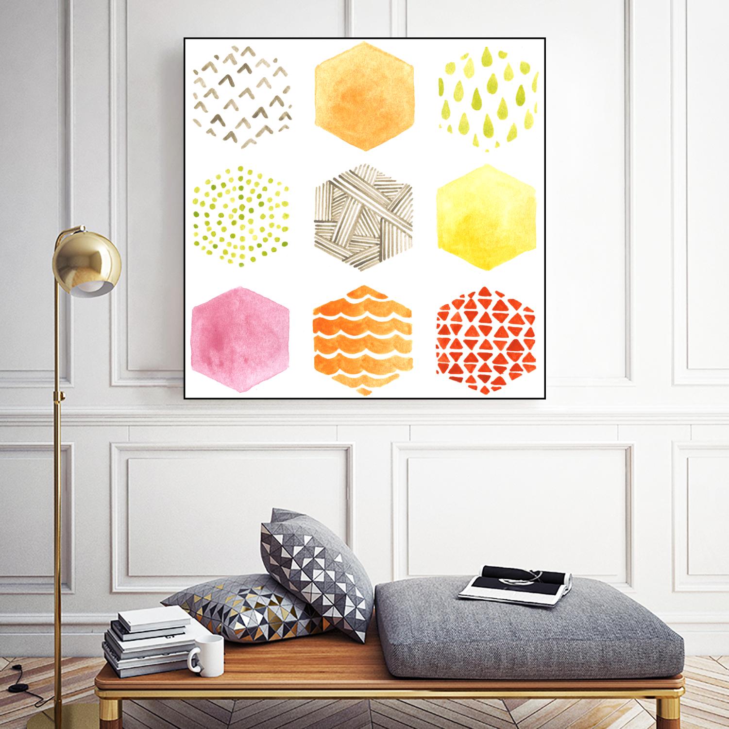 Honeycomb Patterns I by June Erica Vess on GIANT ART - abstract