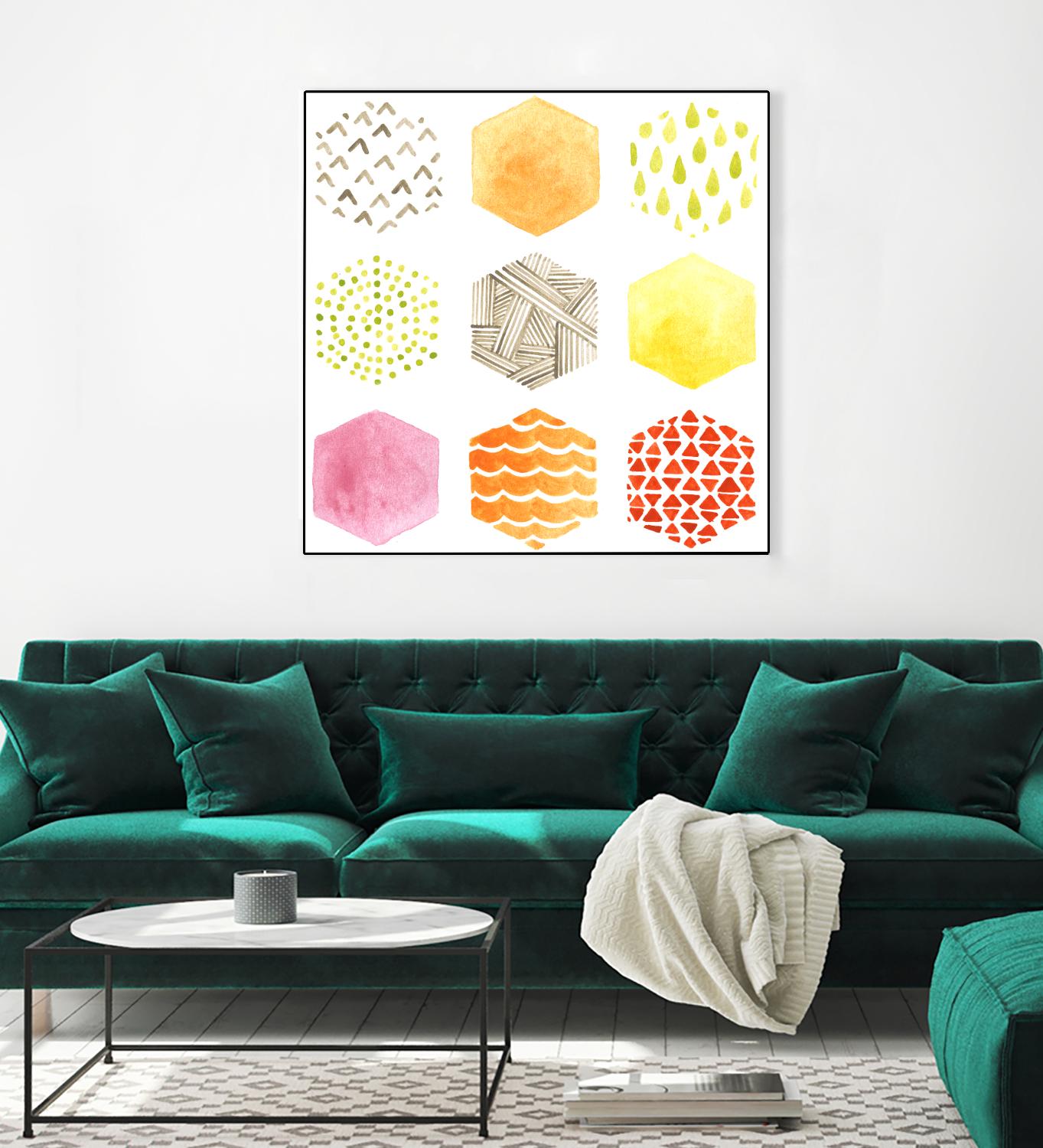 Honeycomb Patterns I by June Erica Vess on GIANT ART - abstract