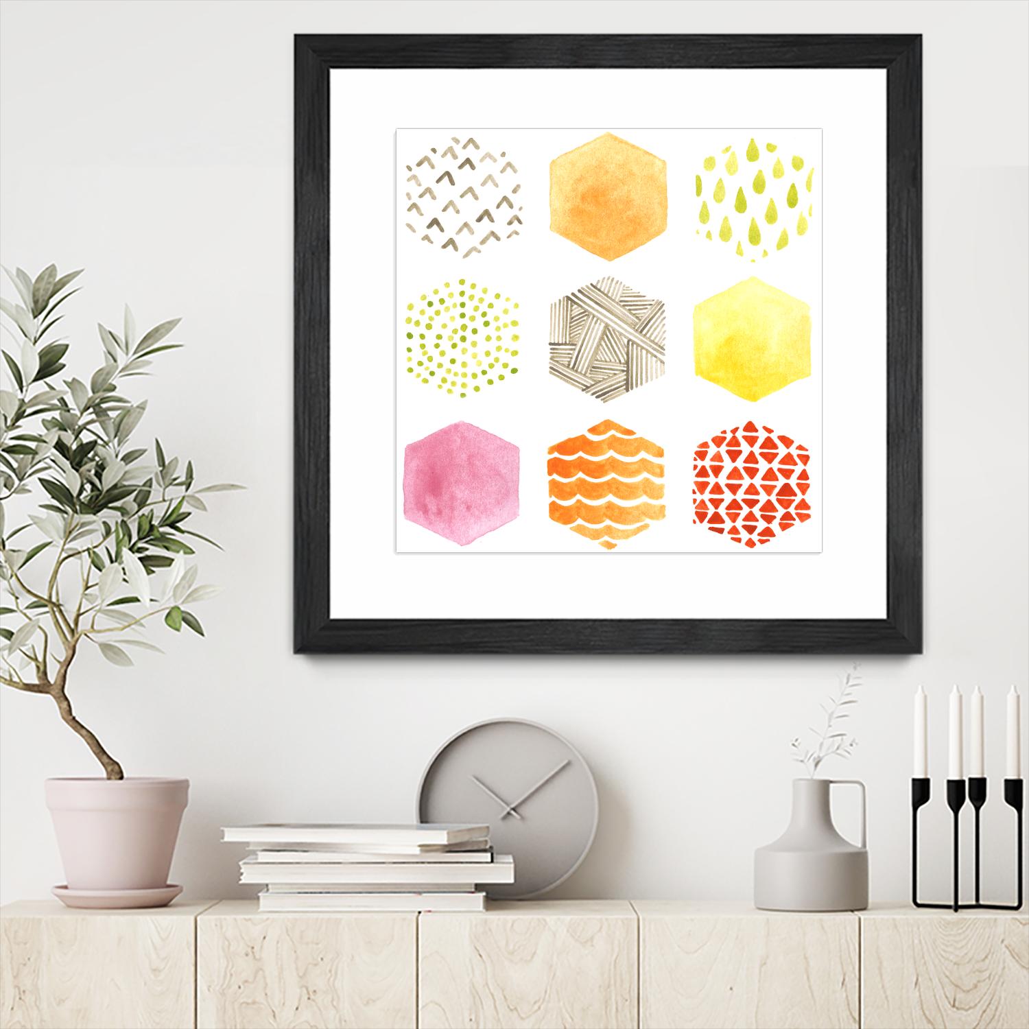 Honeycomb Patterns I by June Erica Vess on GIANT ART - abstract