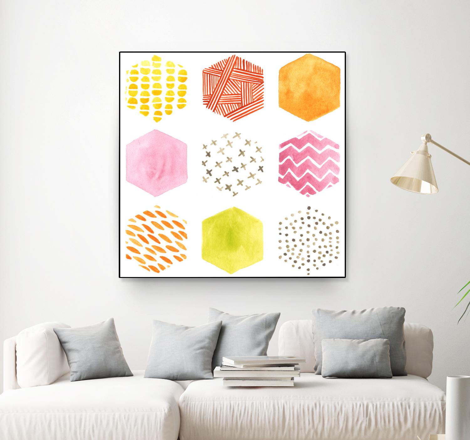 Honeycomb Patterns II by June Erica Vess on GIANT ART - abstract