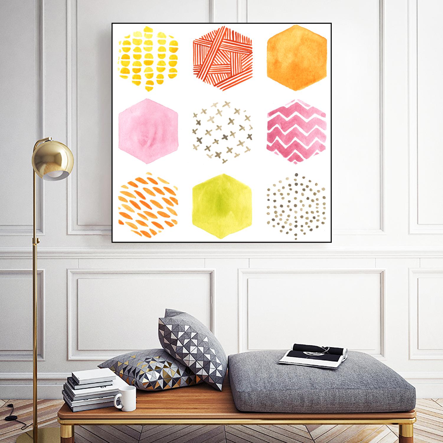 Honeycomb Patterns II by June Erica Vess on GIANT ART - abstract