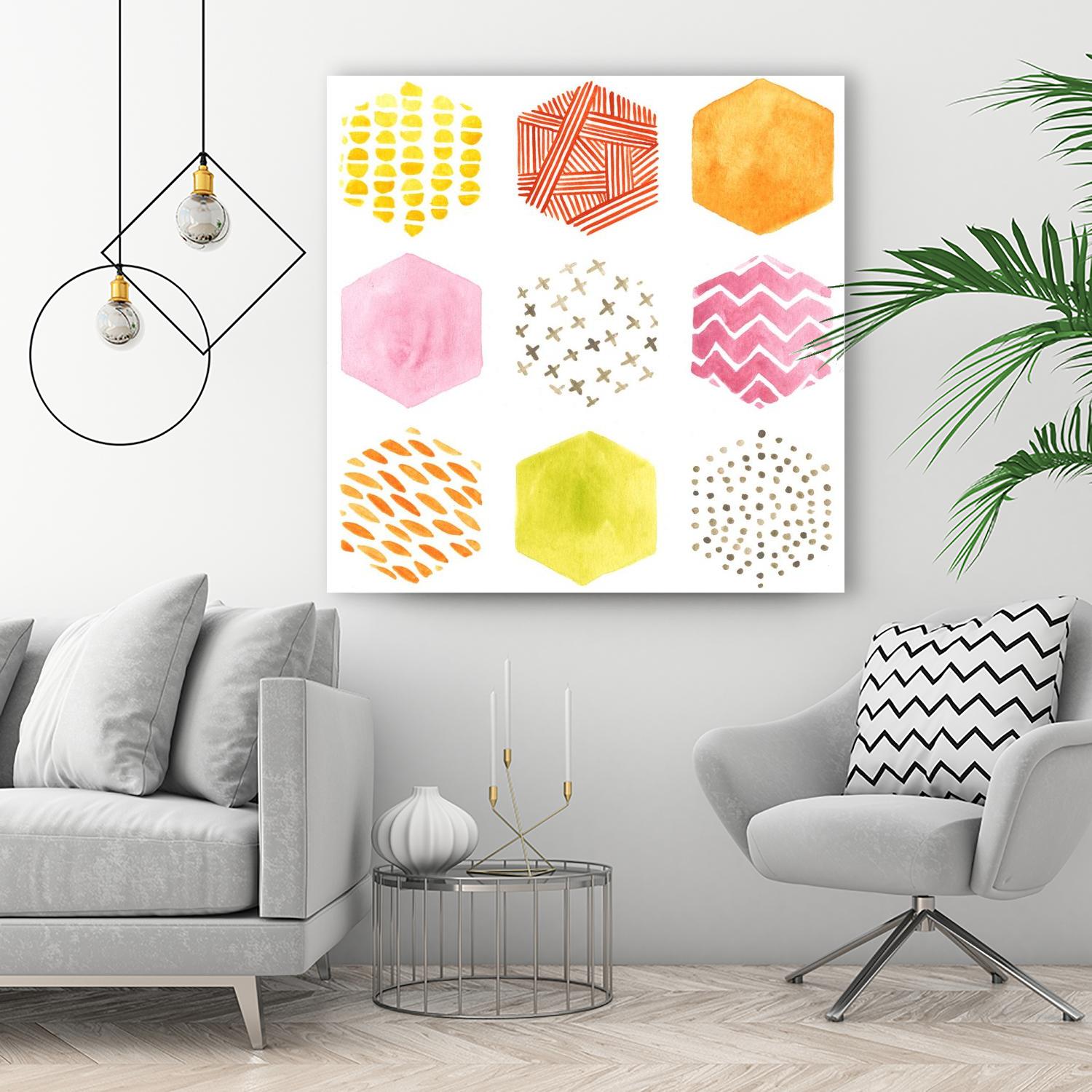 Honeycomb Patterns II by June Erica Vess on GIANT ART - abstract