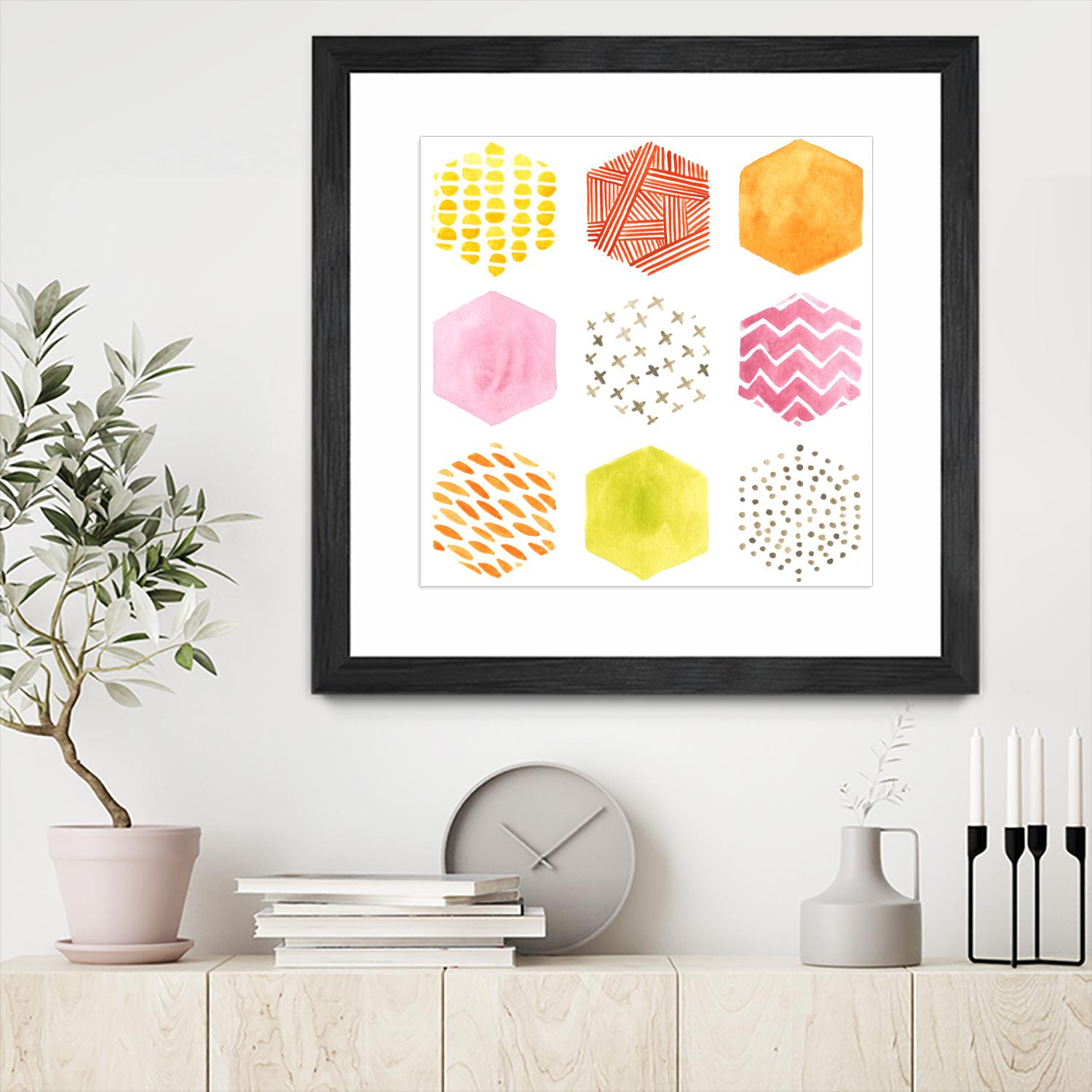 Honeycomb Patterns II by June Erica Vess on GIANT ART - abstract