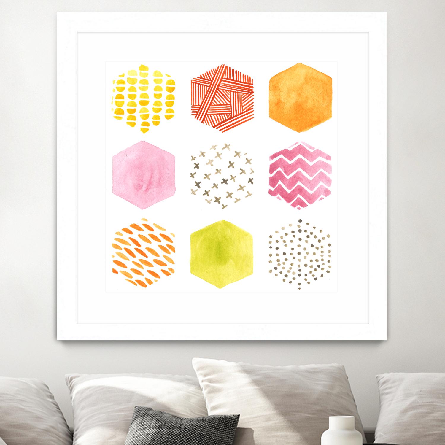 Honeycomb Patterns II by June Erica Vess on GIANT ART - abstract