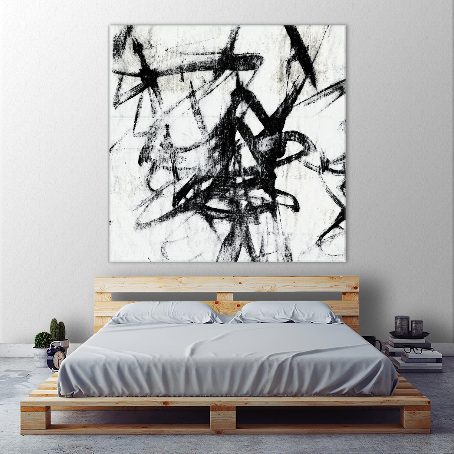 Monotype Scribble I by Jennifer Goldberger on GIANT ART - black abstract