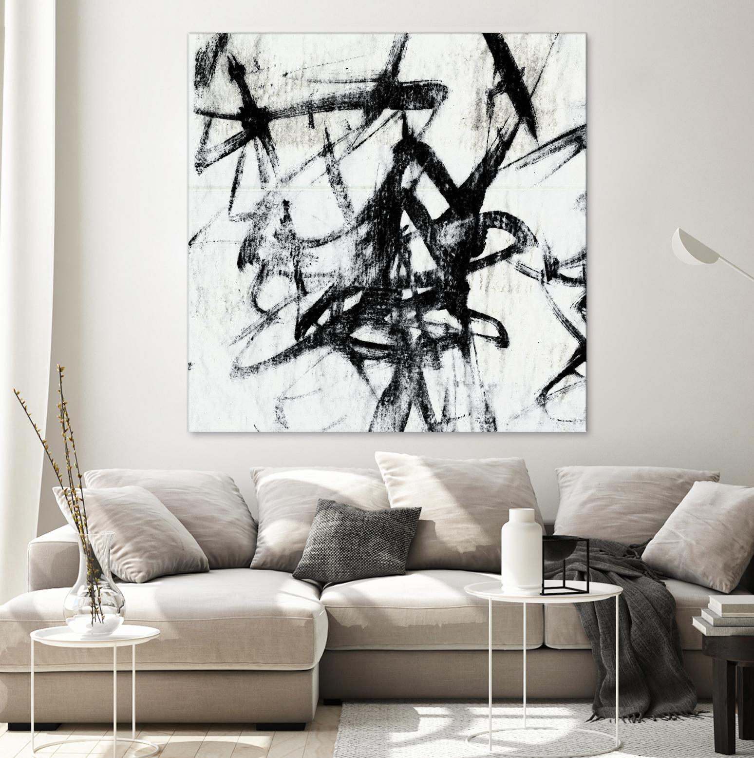 Monotype Scribble I by Jennifer Goldberger on GIANT ART - black abstract