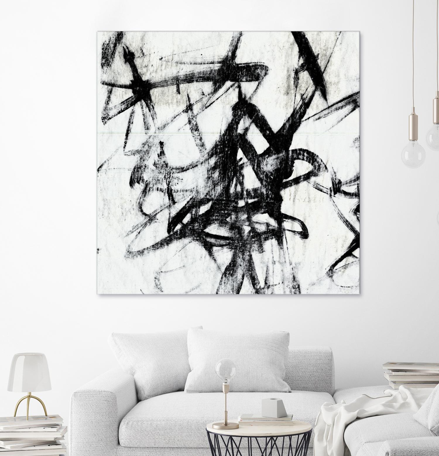 Monotype Scribble I by Jennifer Goldberger on GIANT ART - black abstract