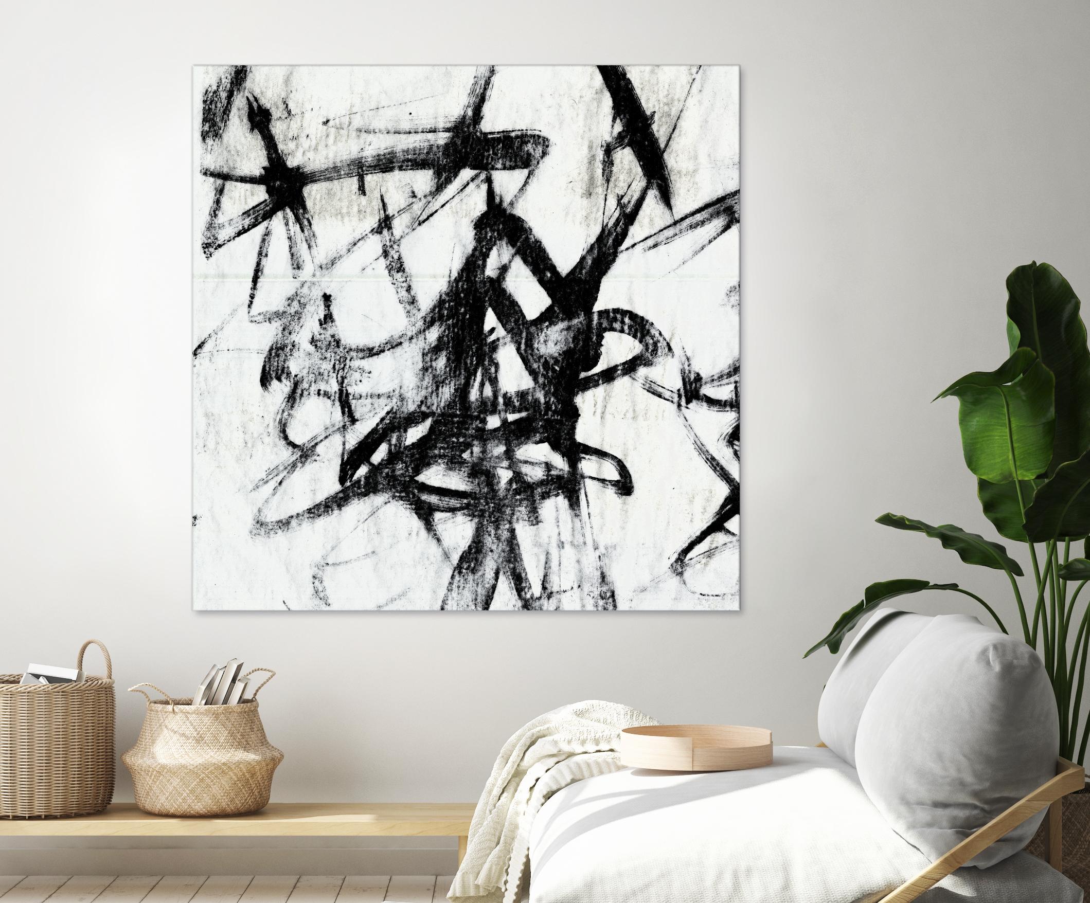 Monotype Scribble I by Jennifer Goldberger on GIANT ART - black abstract