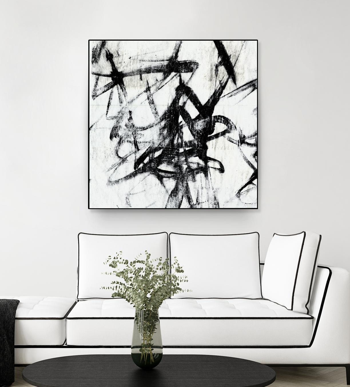 Monotype Scribble I by Jennifer Goldberger on GIANT ART - black abstract