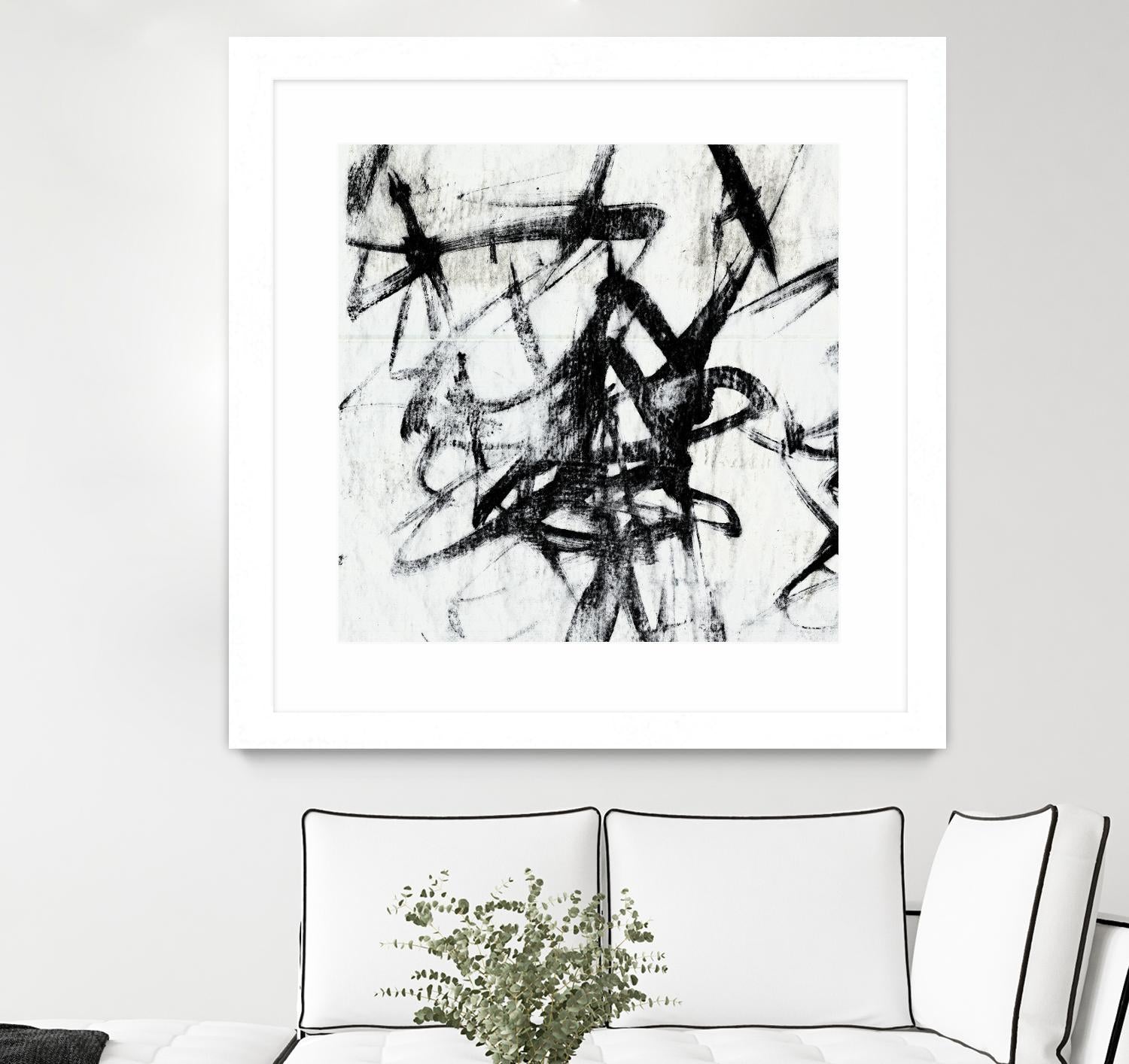 Monotype Scribble I by Jennifer Goldberger on GIANT ART - black abstract