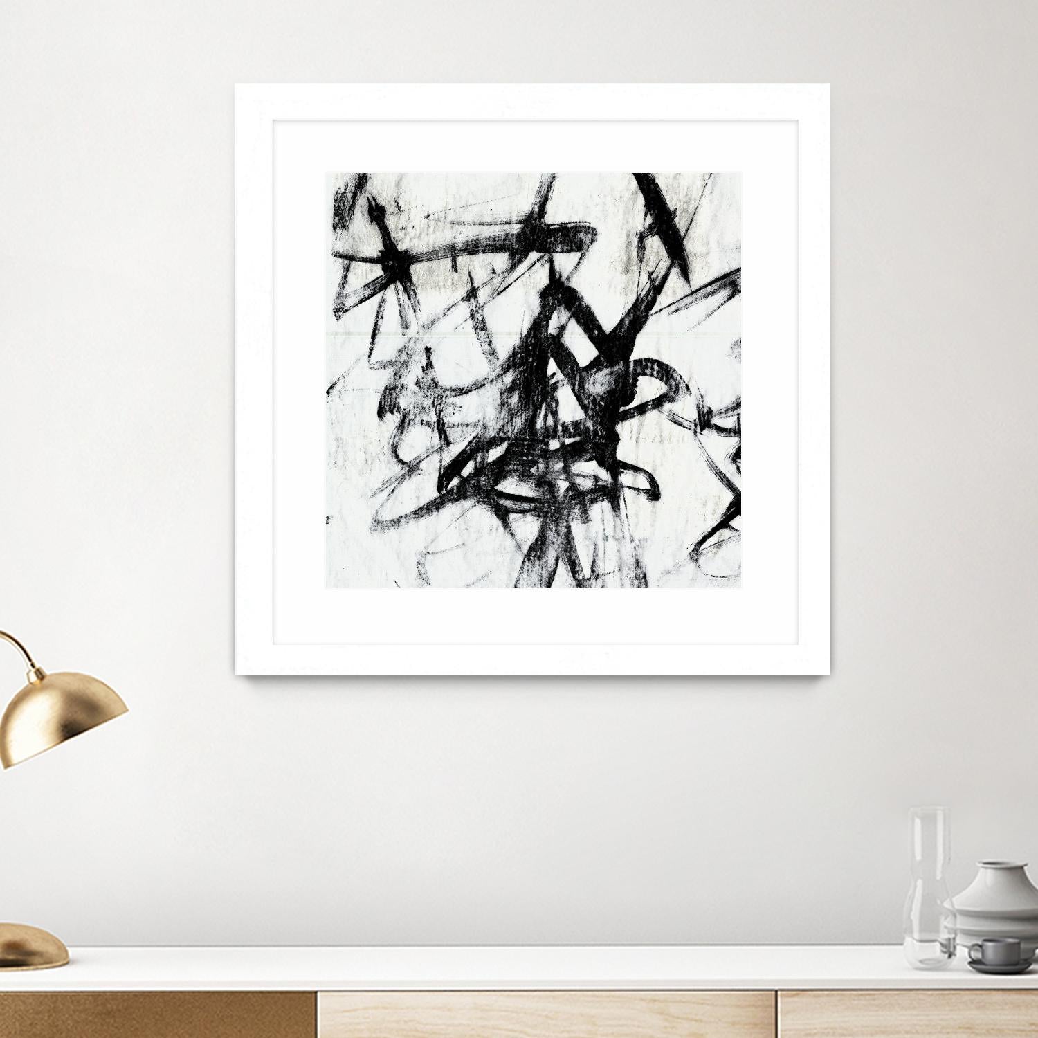 Monotype Scribble I by Jennifer Goldberger on GIANT ART - black abstract