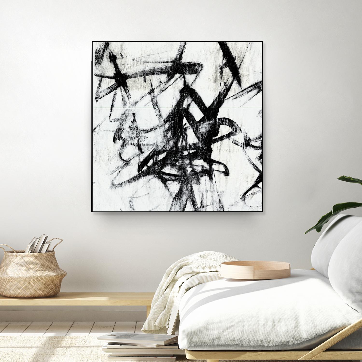 Monotype Scribble I by Jennifer Goldberger on GIANT ART - black abstract