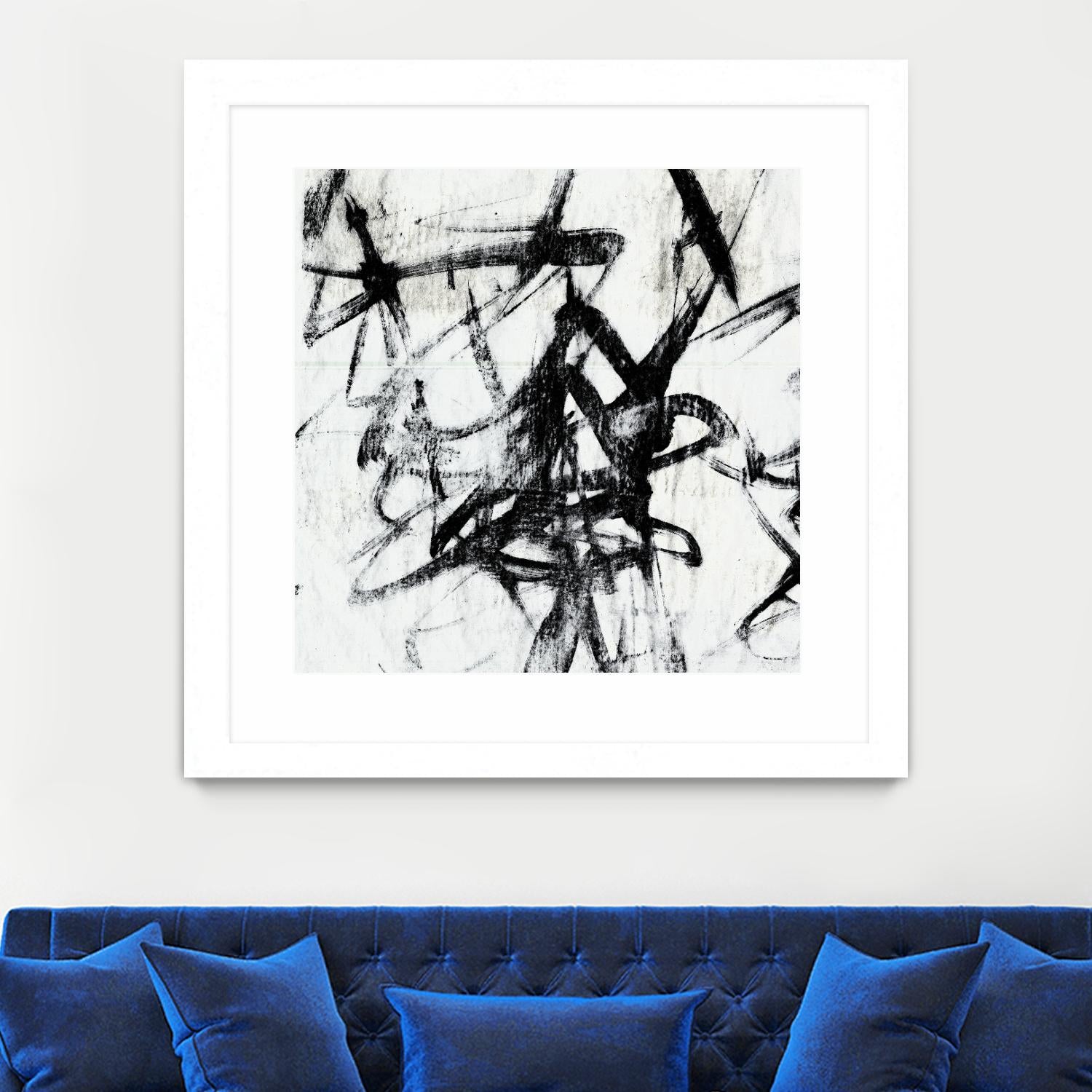 Monotype Scribble I by Jennifer Goldberger on GIANT ART - black abstract