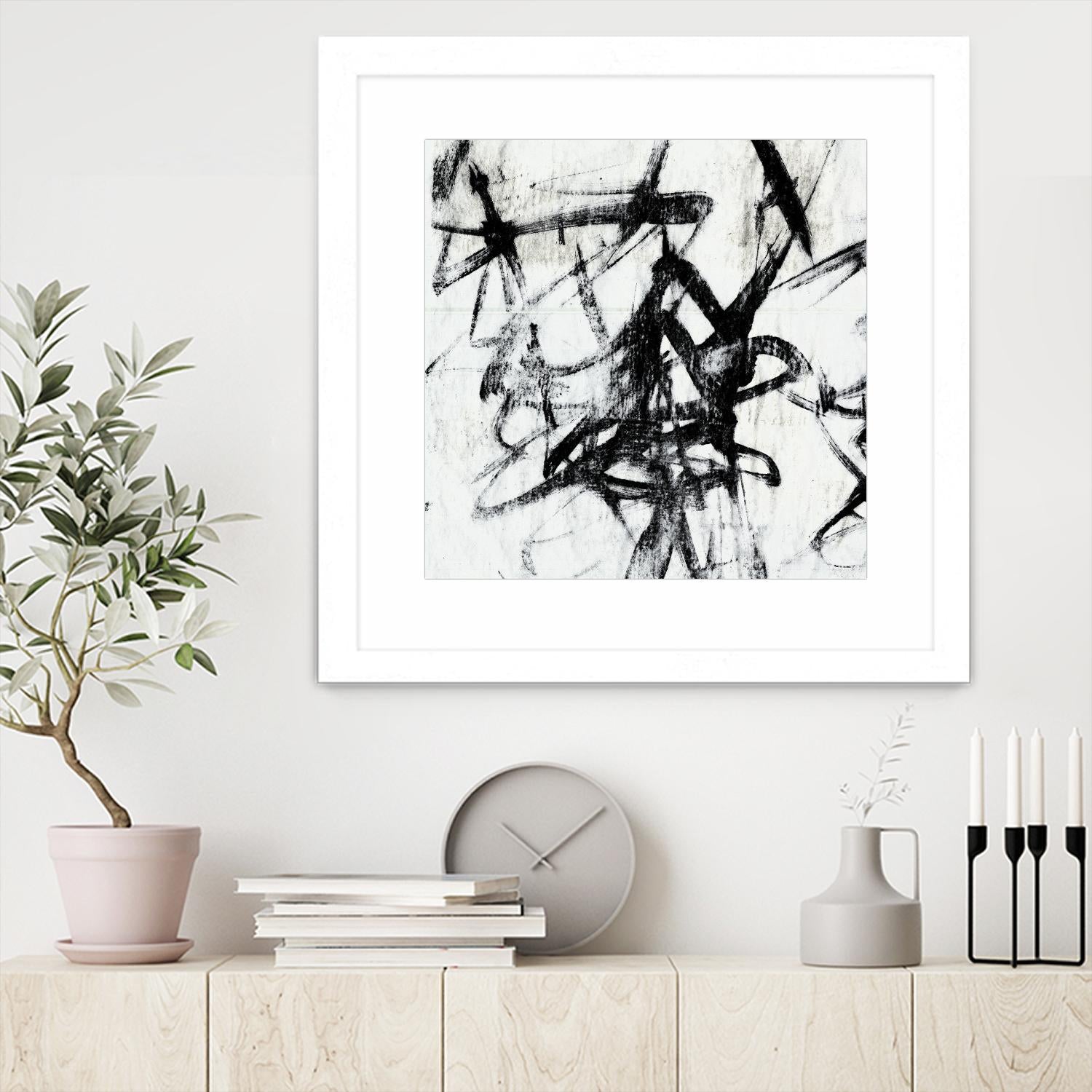 Monotype Scribble I by Jennifer Goldberger on GIANT ART - black abstract