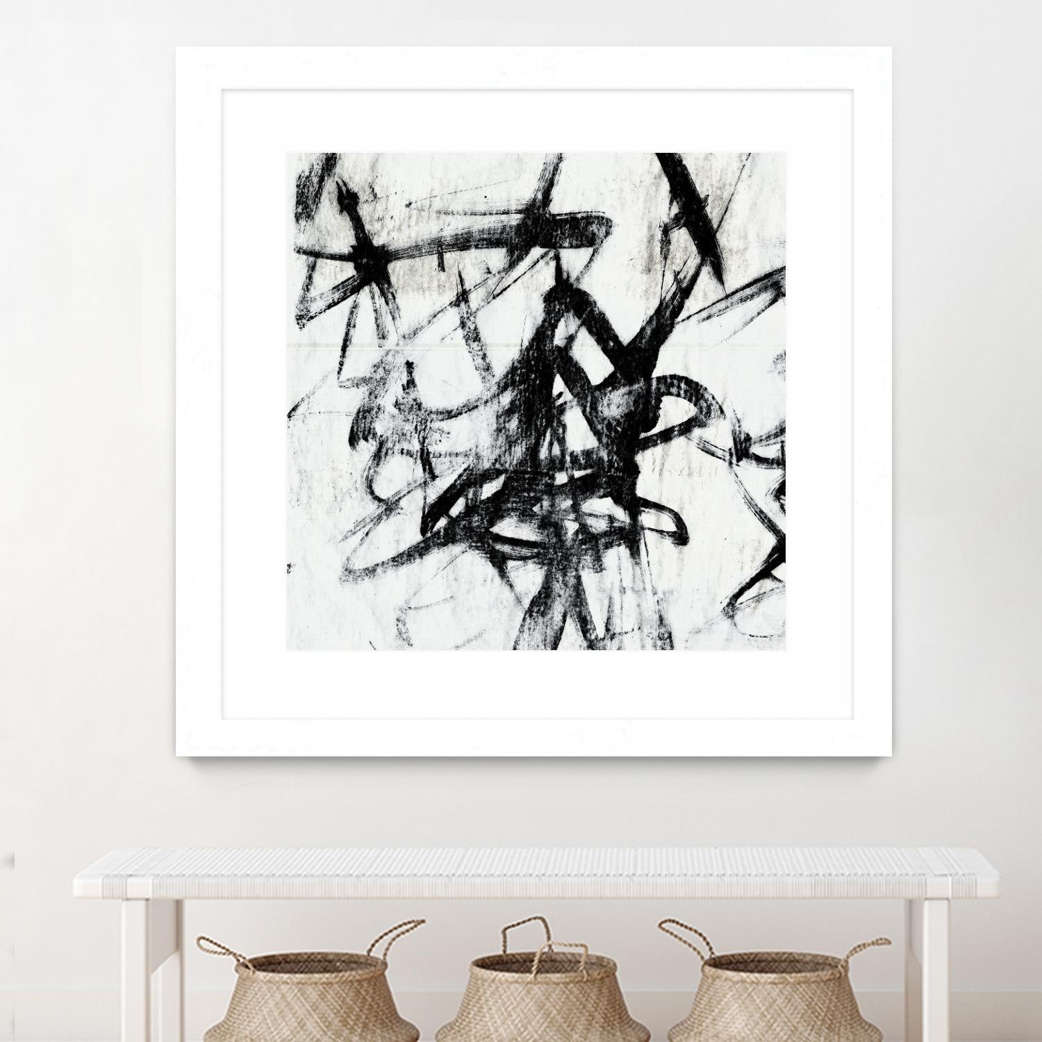 Monotype Scribble I by Jennifer Goldberger on GIANT ART - black abstract