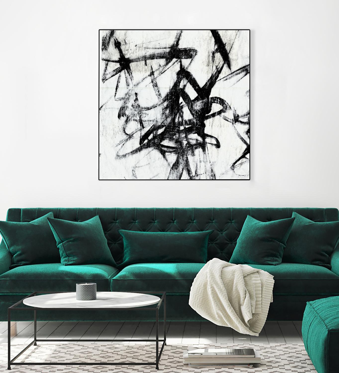 Monotype Scribble I by Jennifer Goldberger on GIANT ART - black abstract
