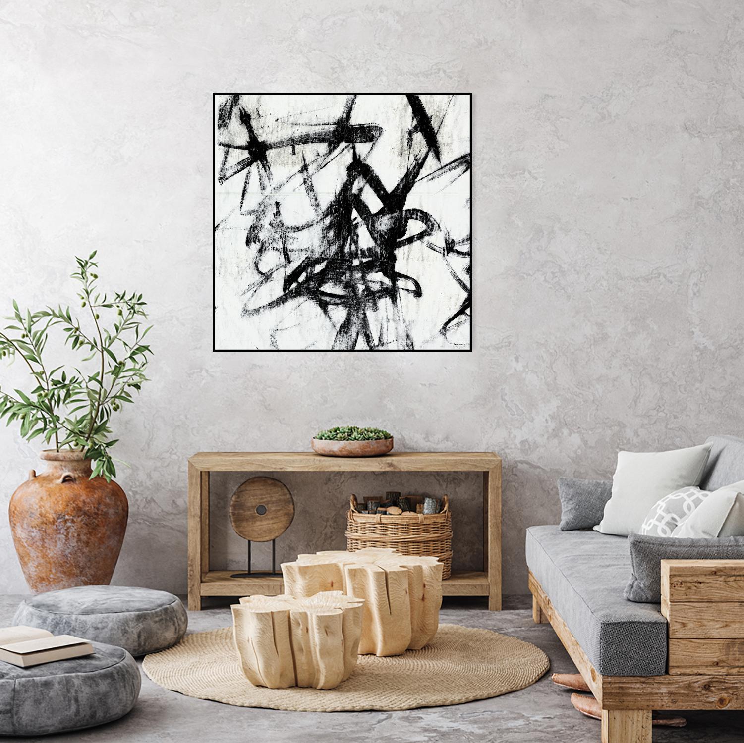 Monotype Scribble I by Jennifer Goldberger on GIANT ART - black abstract