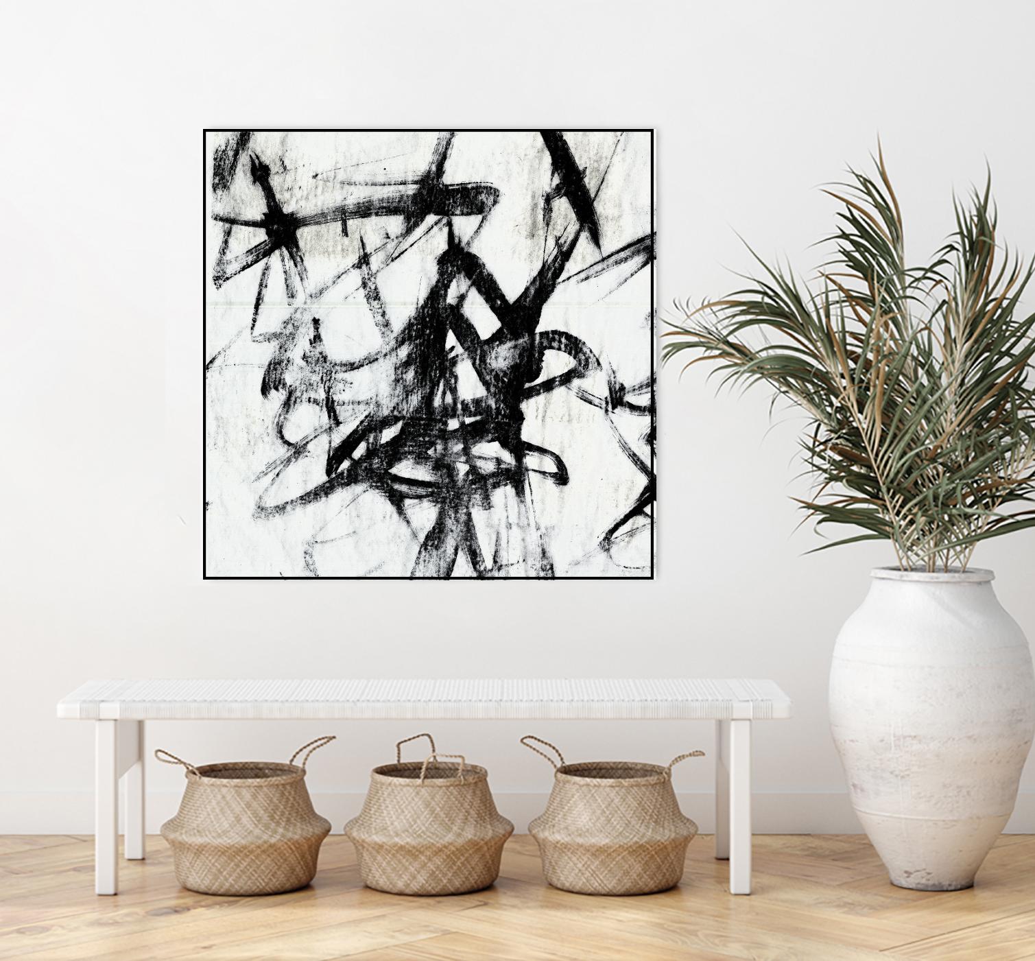 Monotype Scribble I by Jennifer Goldberger on GIANT ART - black abstract