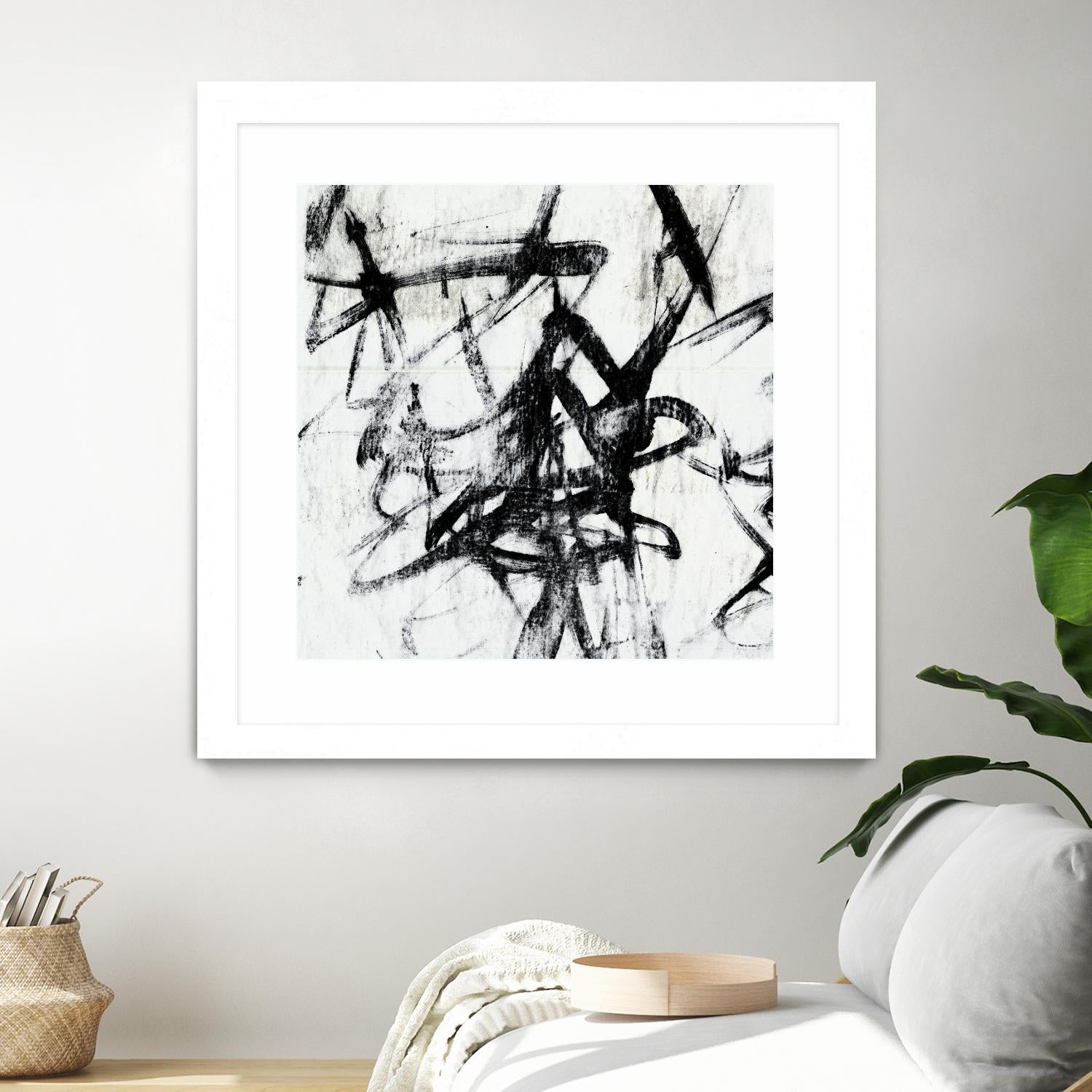 Monotype Scribble I by Jennifer Goldberger on GIANT ART - black abstract