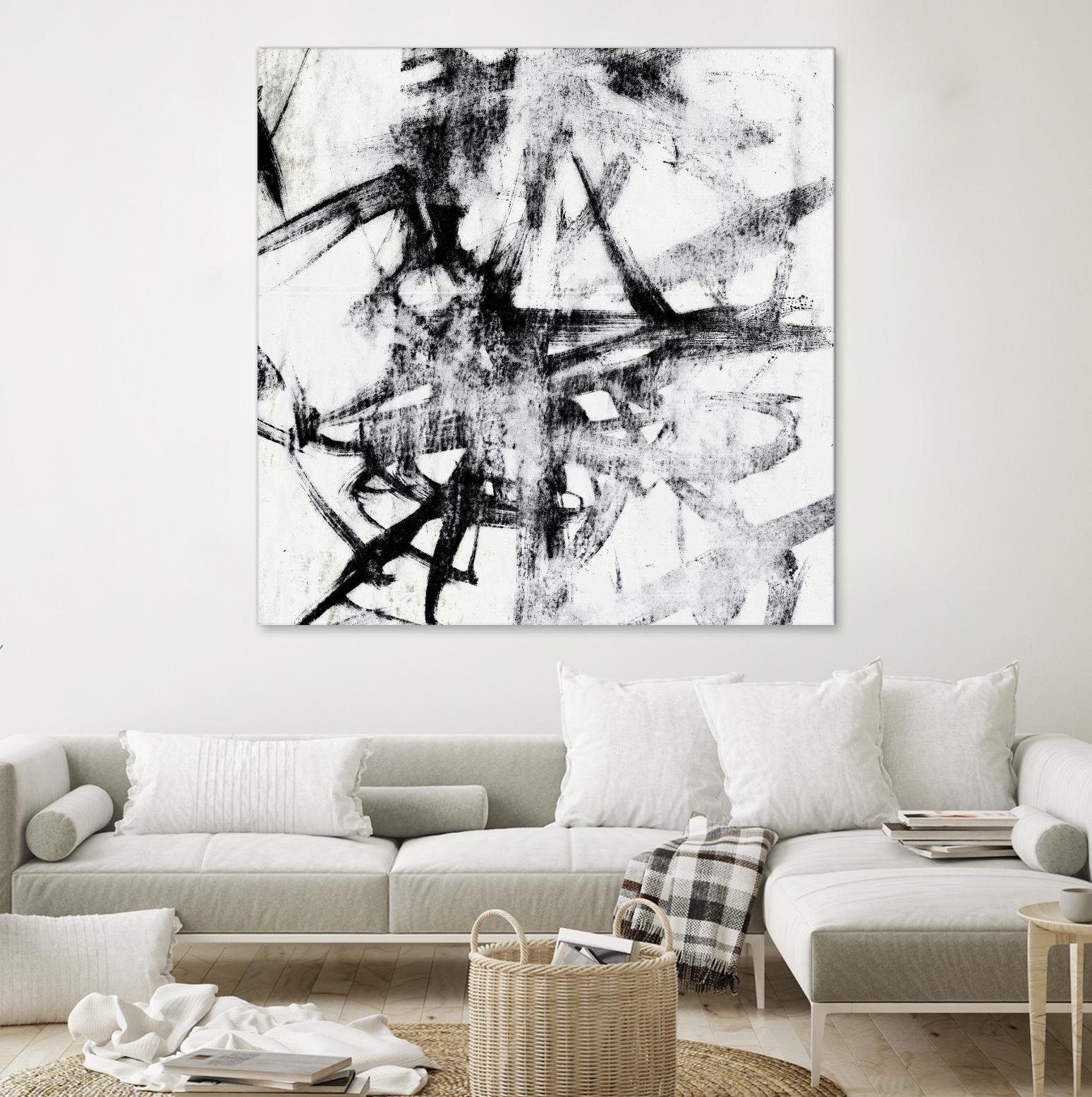 Monotype Scribble II by Jennifer Goldberger on GIANT ART - black abstract