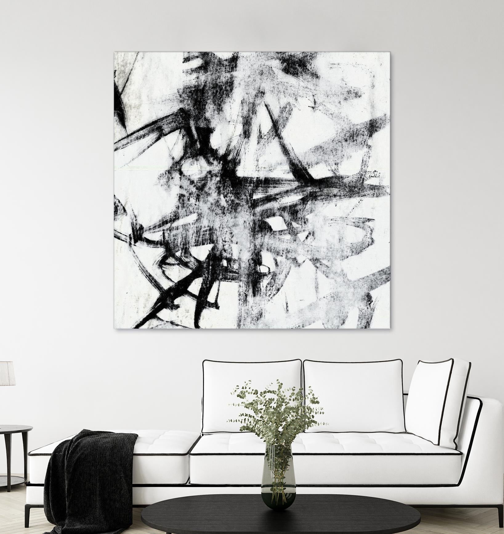 Monotype Scribble II by Jennifer Goldberger on GIANT ART - black abstract