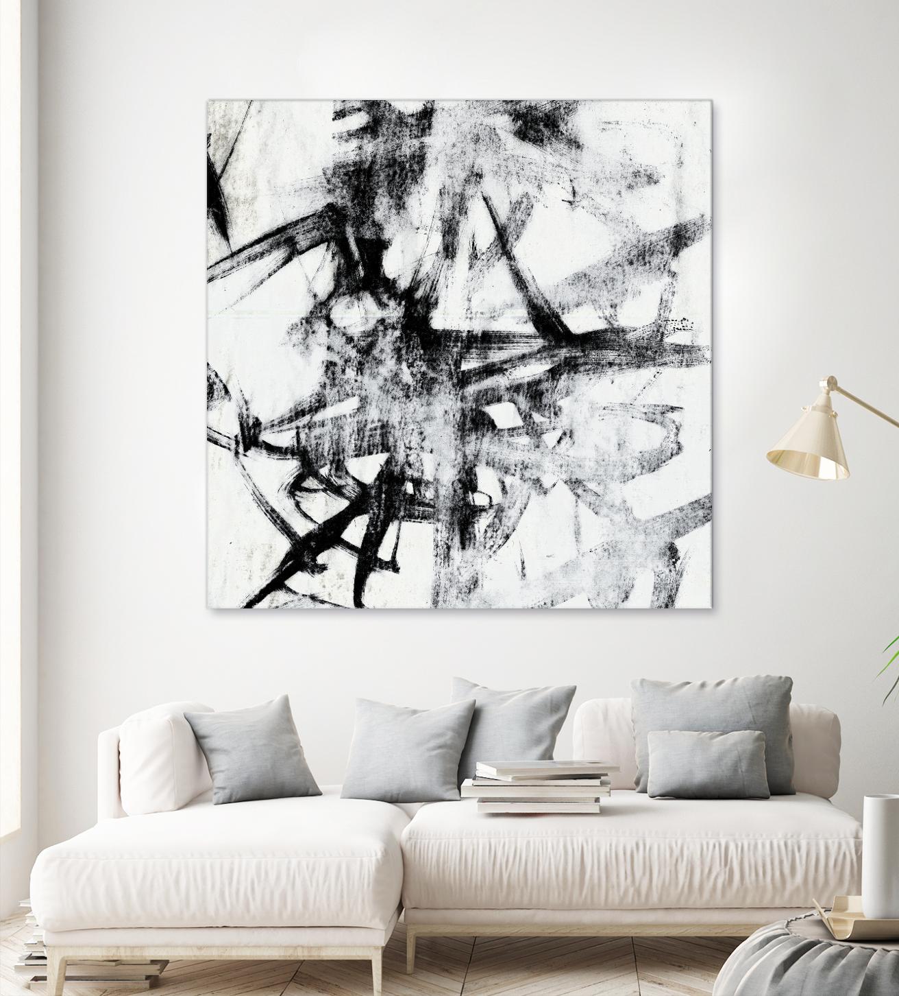 Monotype Scribble II by Jennifer Goldberger on GIANT ART - black abstract