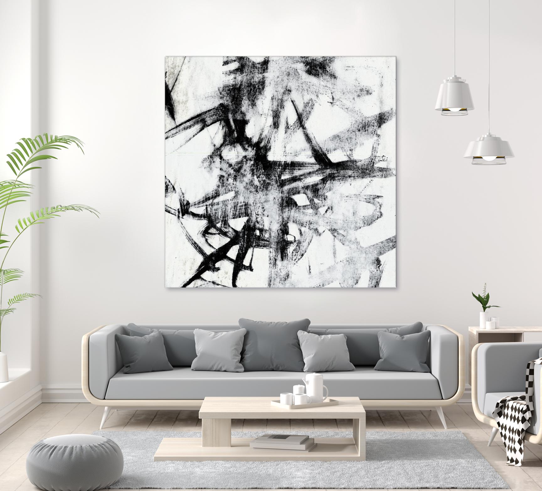 Monotype Scribble II by Jennifer Goldberger on GIANT ART - black abstract