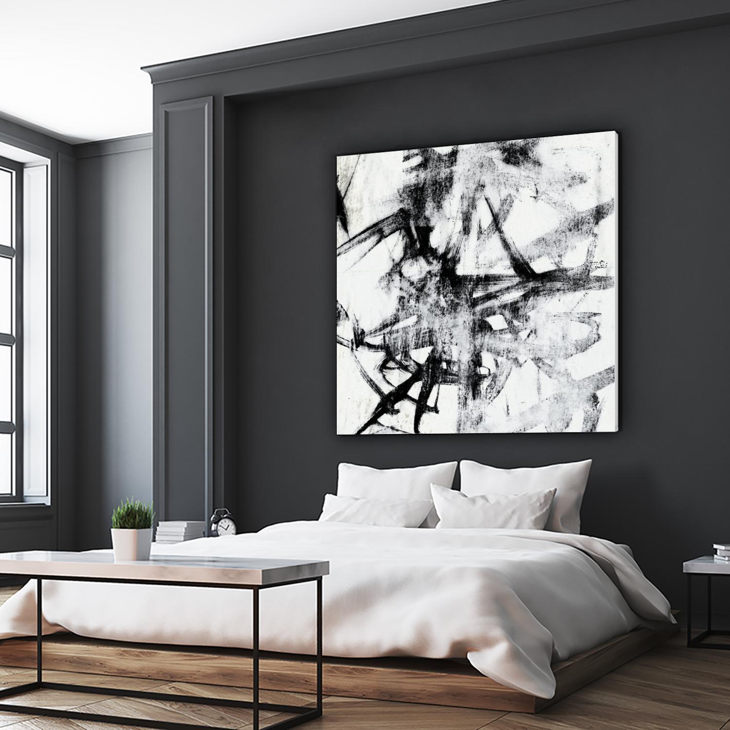 Monotype Scribble II by Jennifer Goldberger on GIANT ART - black abstract