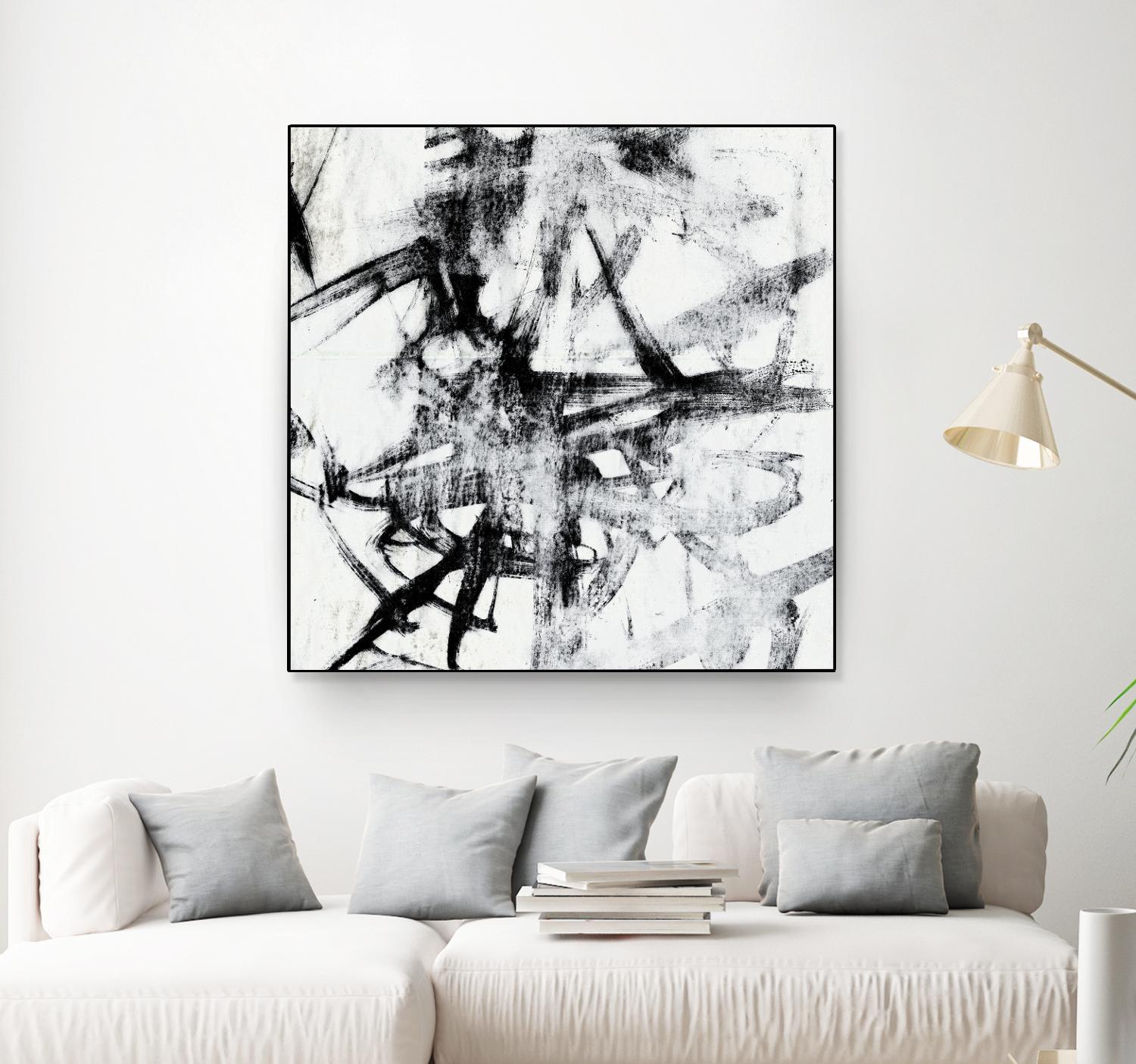 Monotype Scribble II by Jennifer Goldberger on GIANT ART - black abstract