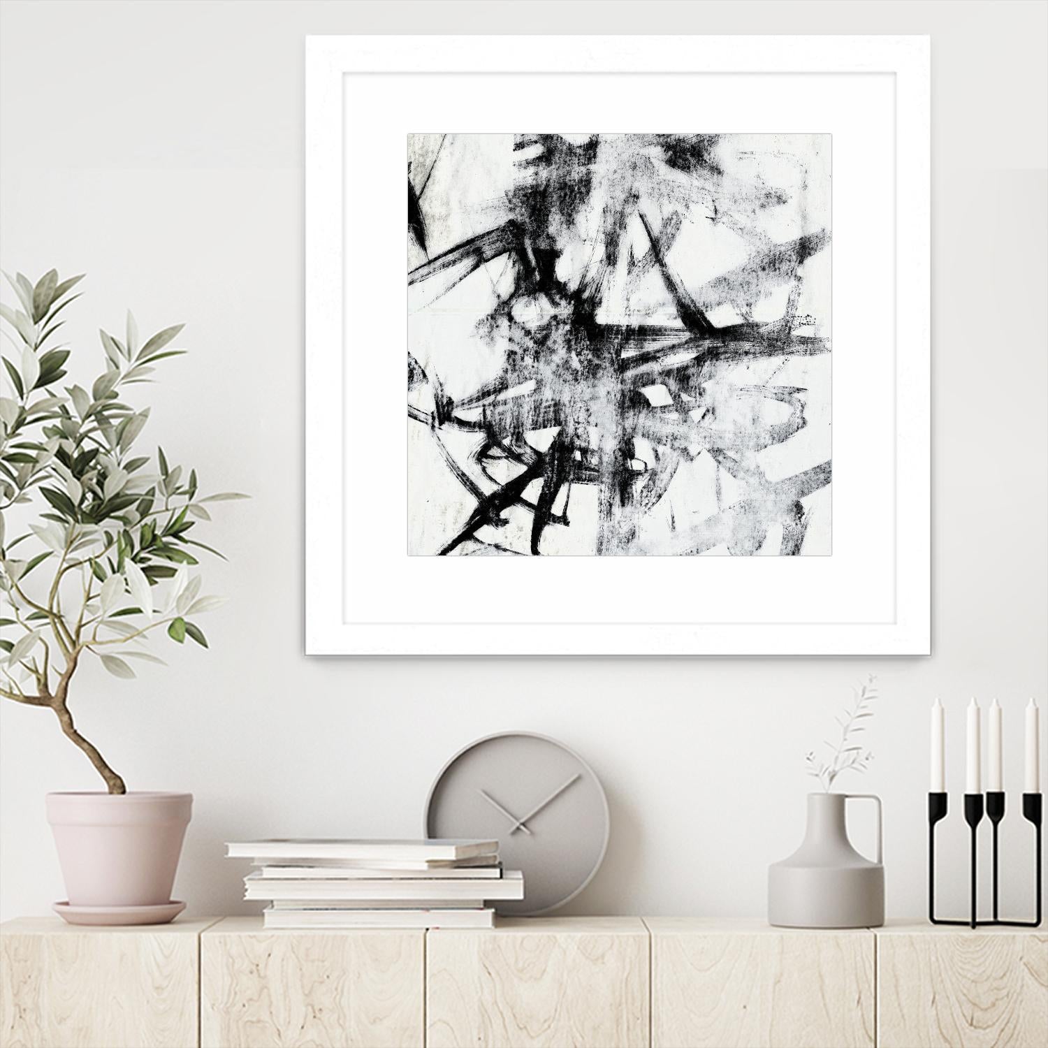 Monotype Scribble II by Jennifer Goldberger on GIANT ART - black abstract