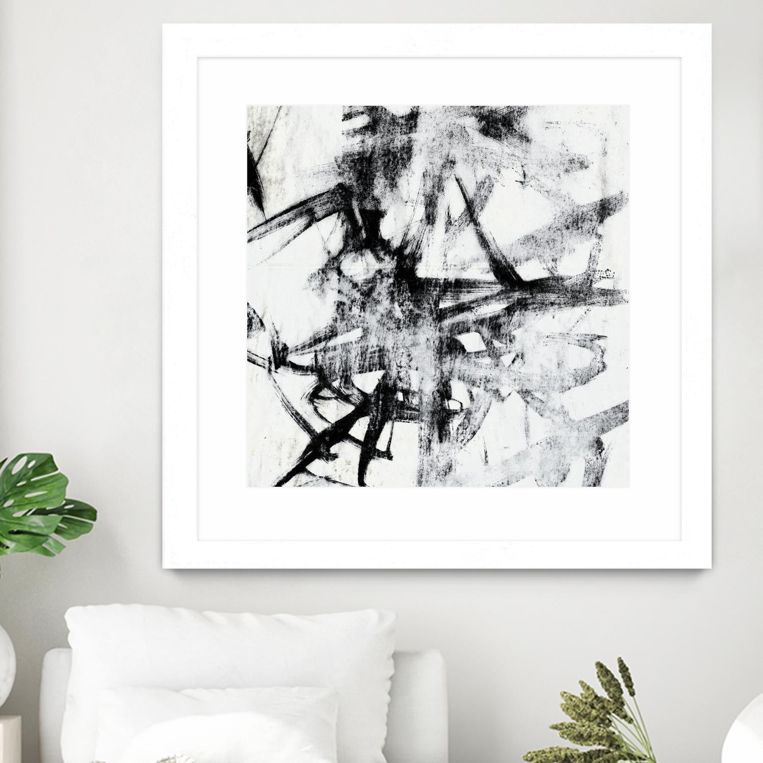 Monotype Scribble II by Jennifer Goldberger on GIANT ART - black abstract