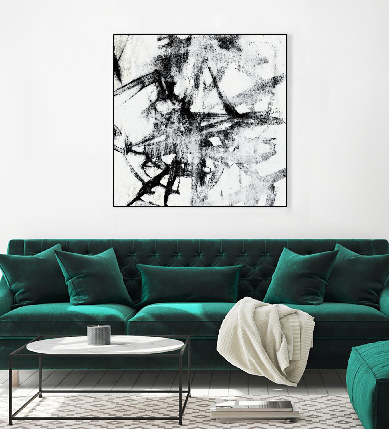 Monotype Scribble II by Jennifer Goldberger on GIANT ART - black abstract