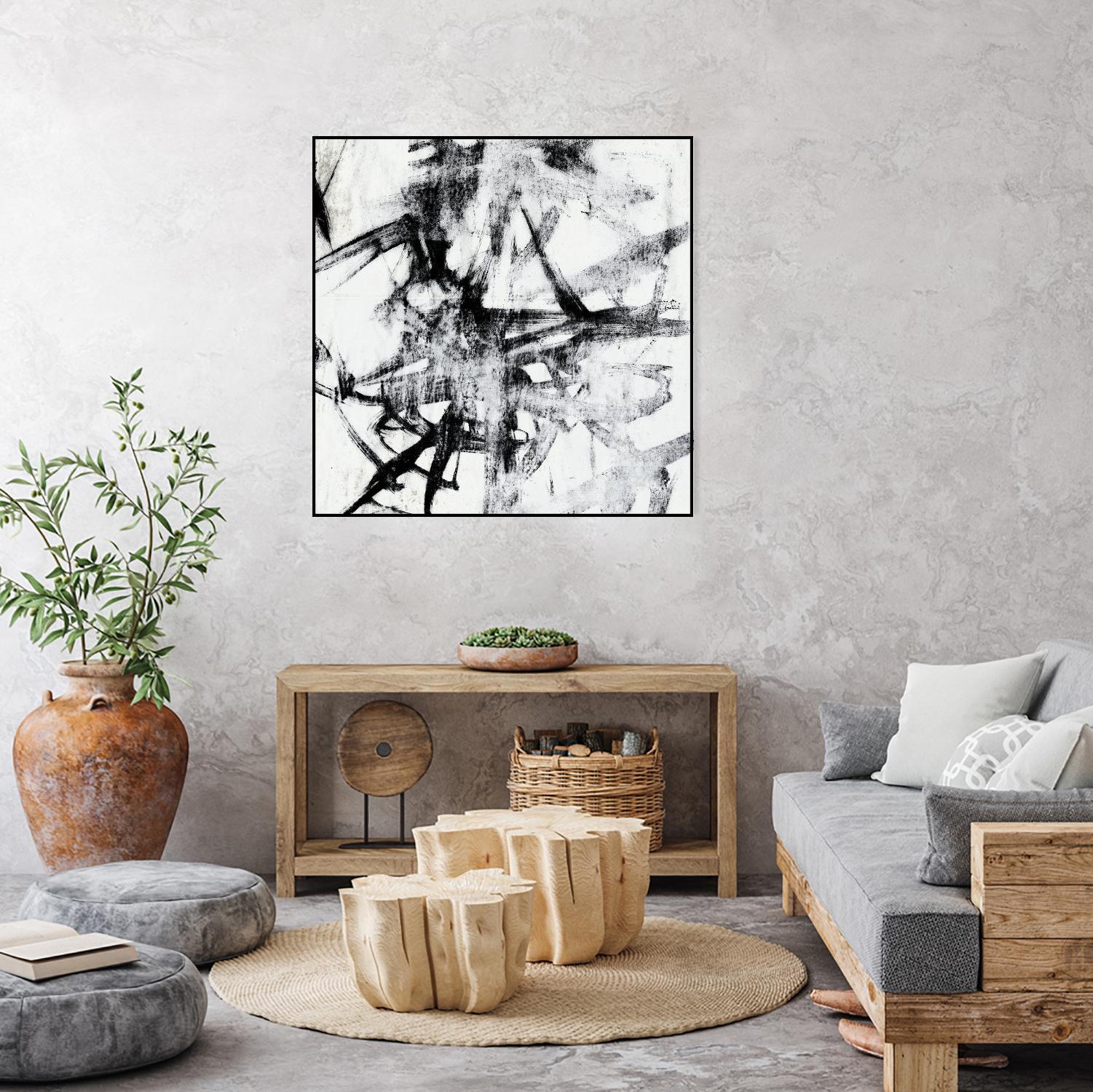 Monotype Scribble II by Jennifer Goldberger on GIANT ART - black abstract