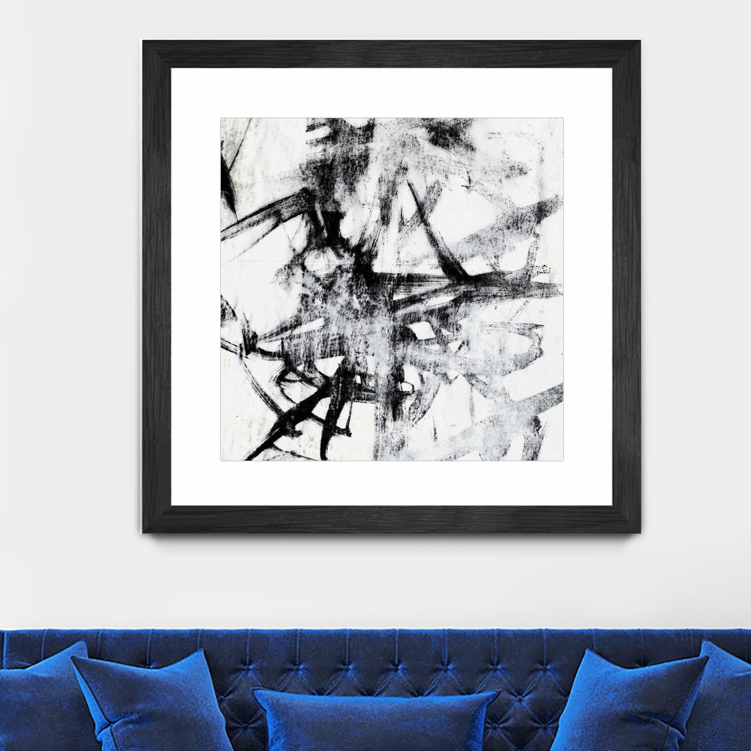 Monotype Scribble II by Jennifer Goldberger on GIANT ART - black abstract