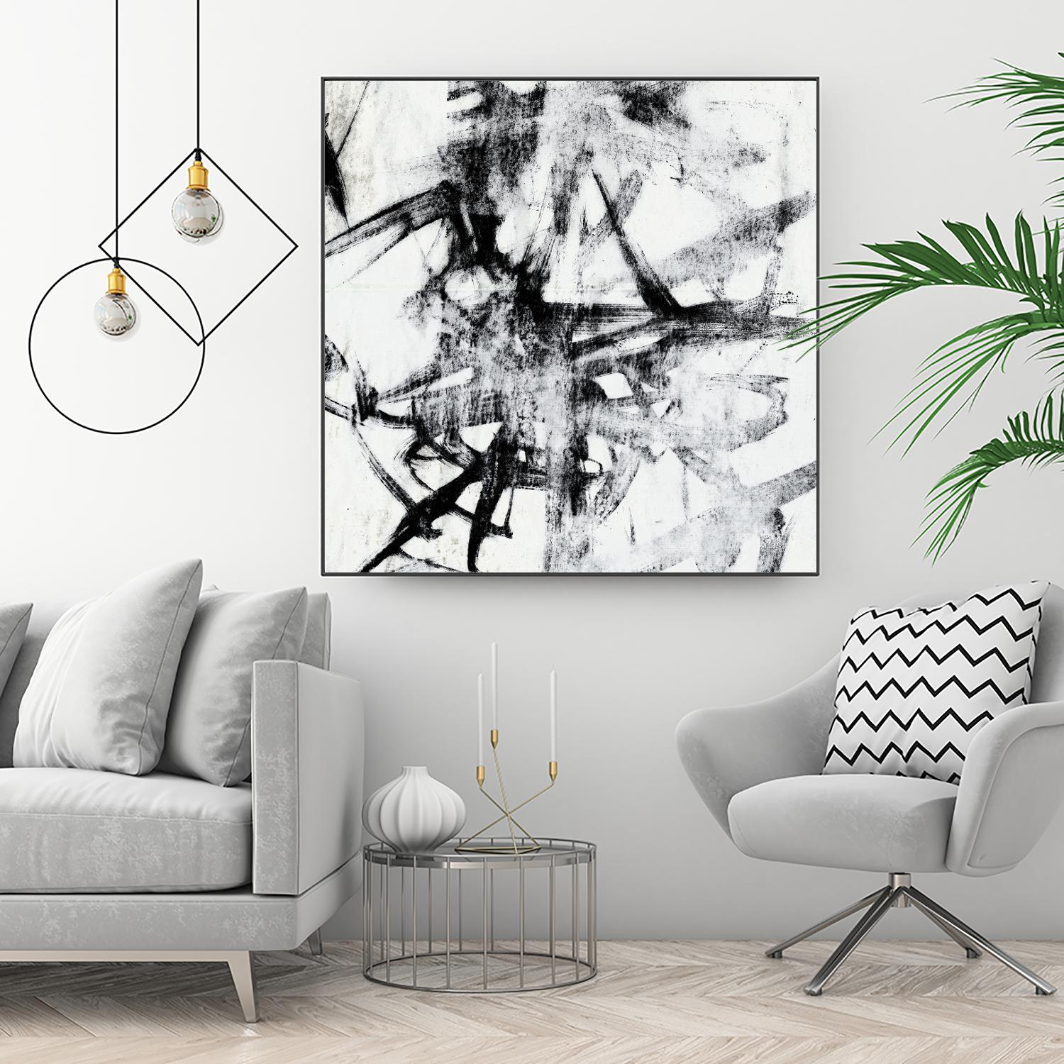 Monotype Scribble II by Jennifer Goldberger on GIANT ART - black abstract