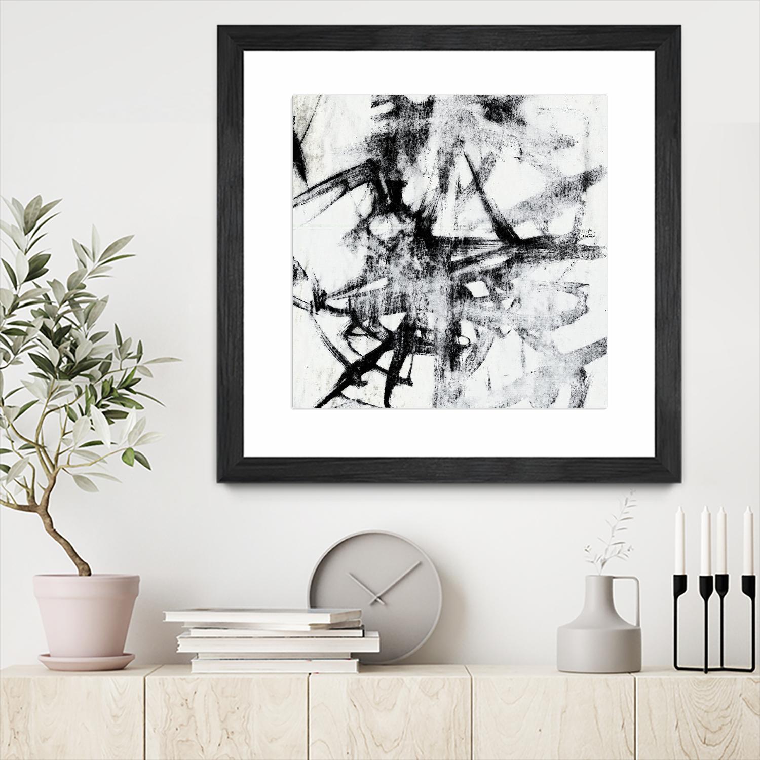 Monotype Scribble II by Jennifer Goldberger on GIANT ART - black abstract