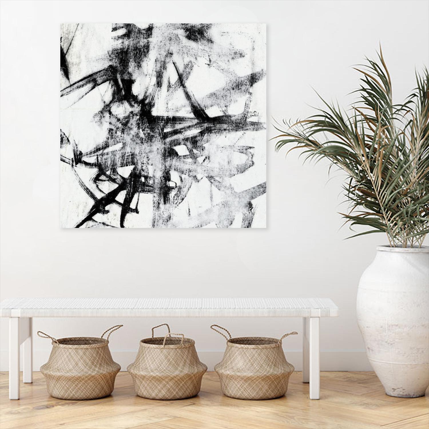 Monotype Scribble II by Jennifer Goldberger on GIANT ART - black abstract