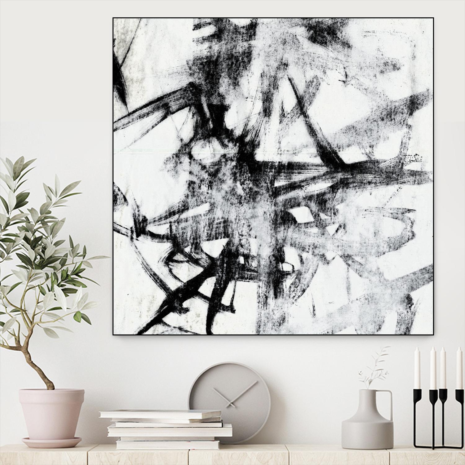 Monotype Scribble II by Jennifer Goldberger on GIANT ART - black abstract