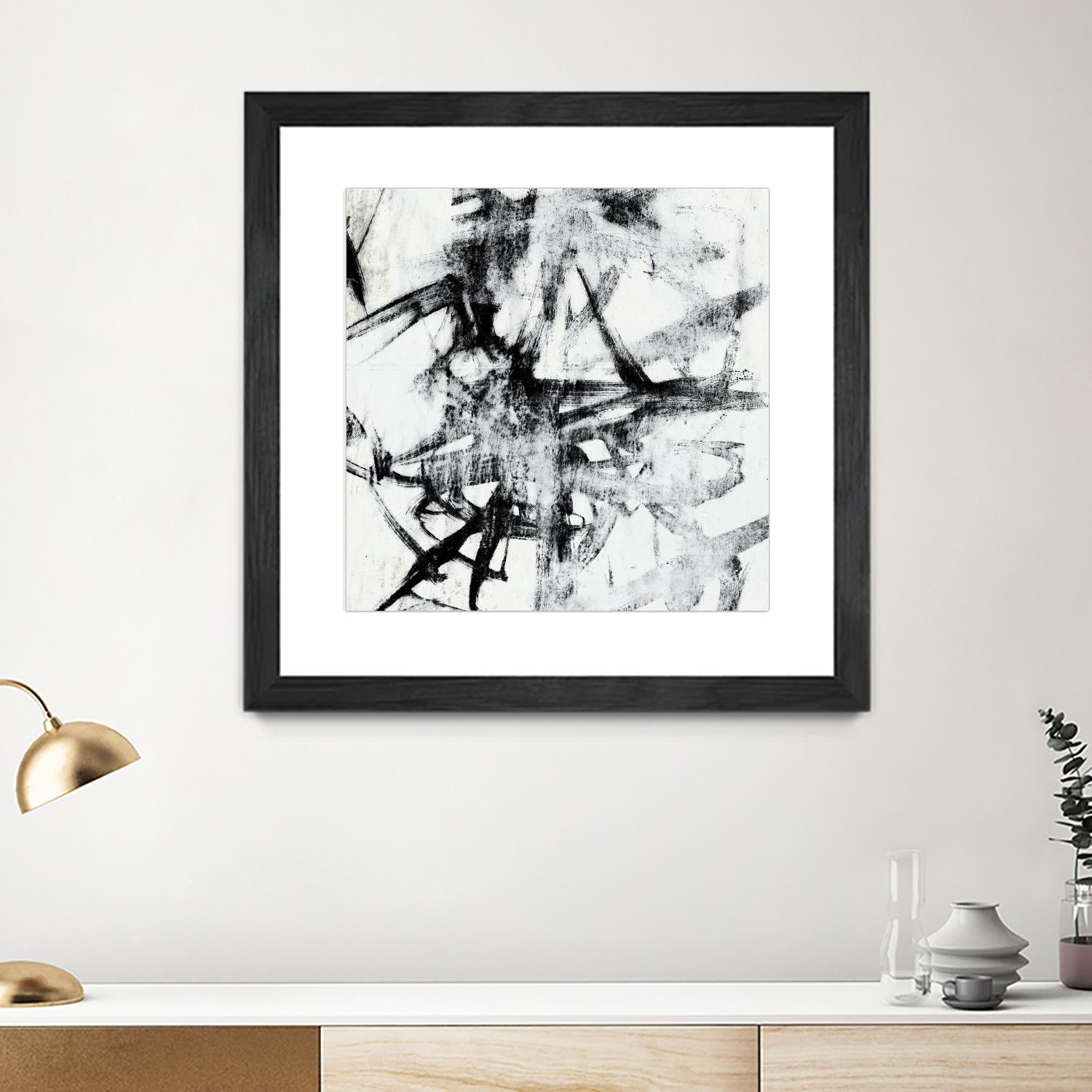 Monotype Scribble II by Jennifer Goldberger on GIANT ART - black abstract