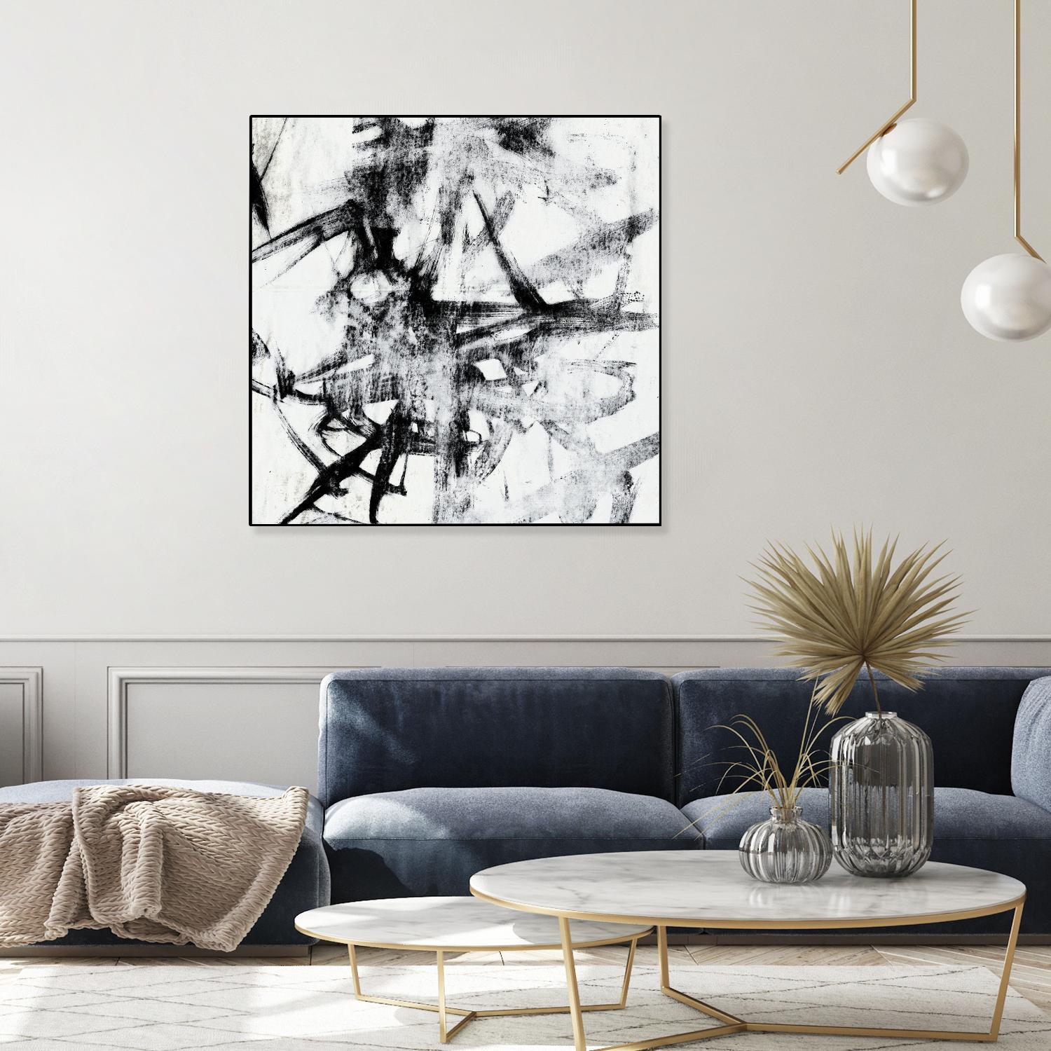 Monotype Scribble II by Jennifer Goldberger on GIANT ART - black abstract