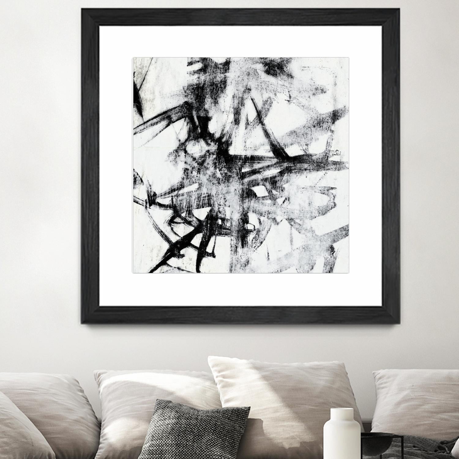 Monotype Scribble II by Jennifer Goldberger on GIANT ART - black abstract