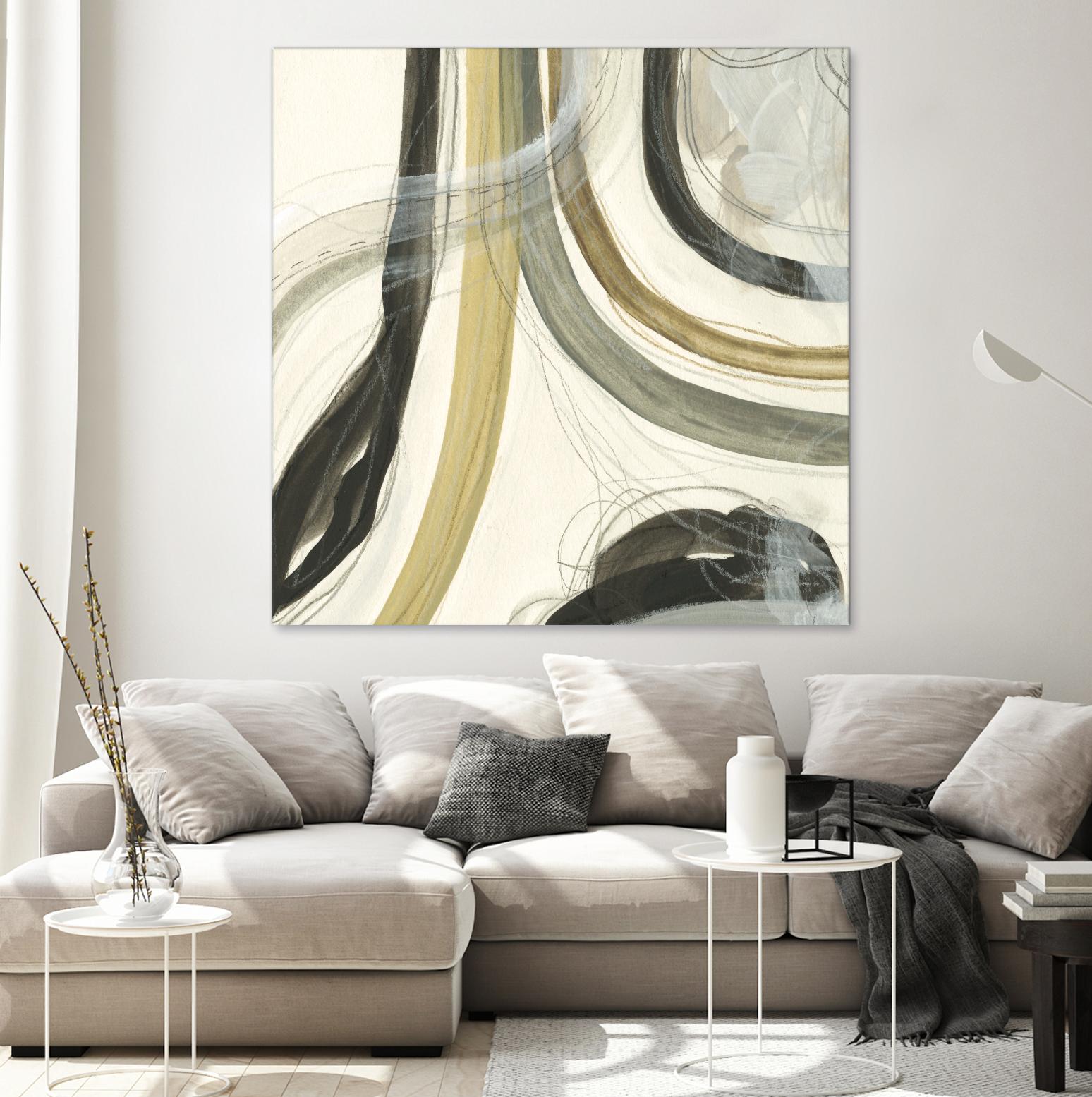 Neutral Lines II by June Erica Vess on GIANT ART - brown abstract