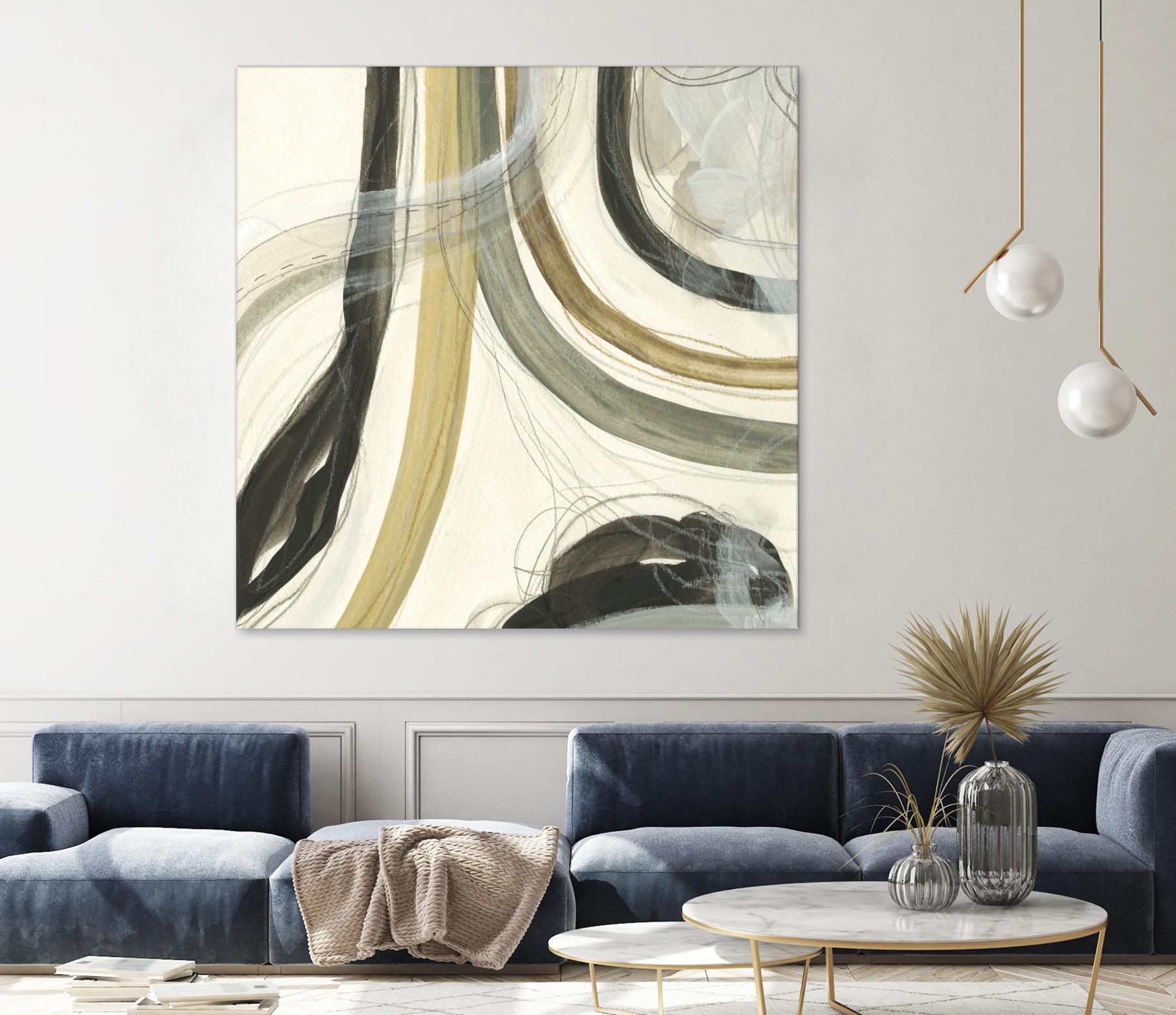 Neutral Lines II by June Erica Vess on GIANT ART - brown abstract