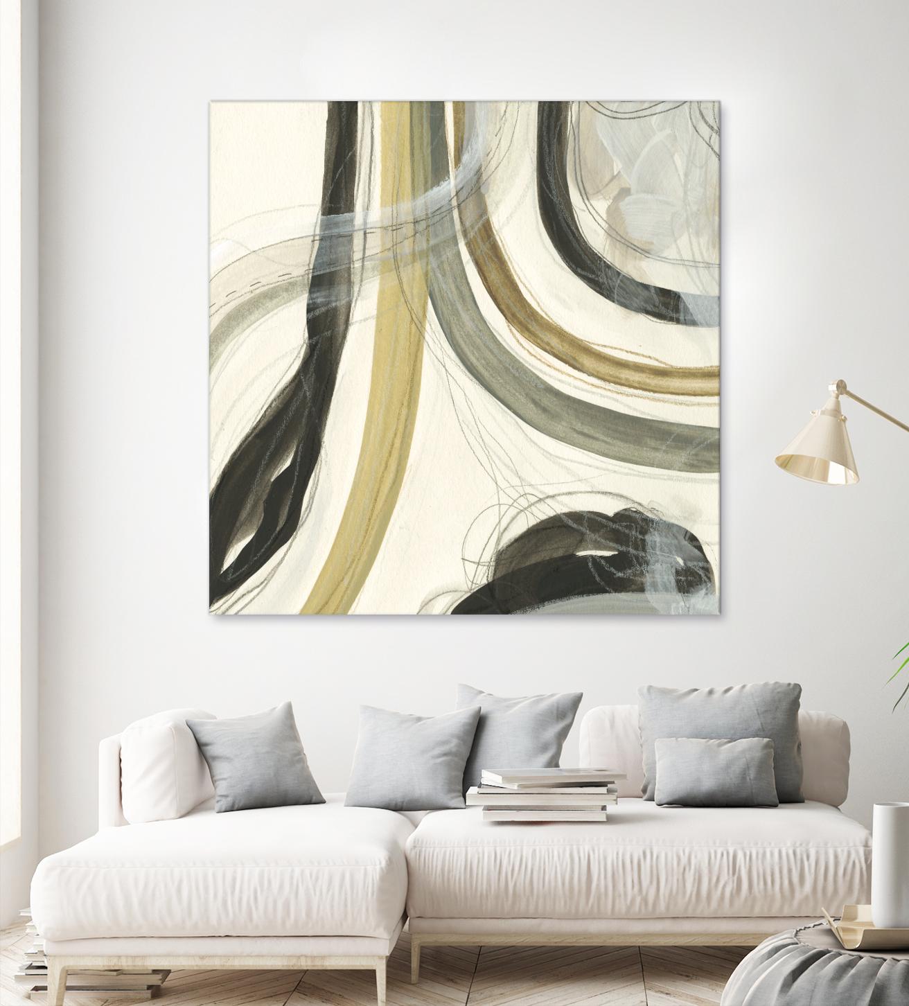 Neutral Lines II by June Erica Vess on GIANT ART - brown abstract