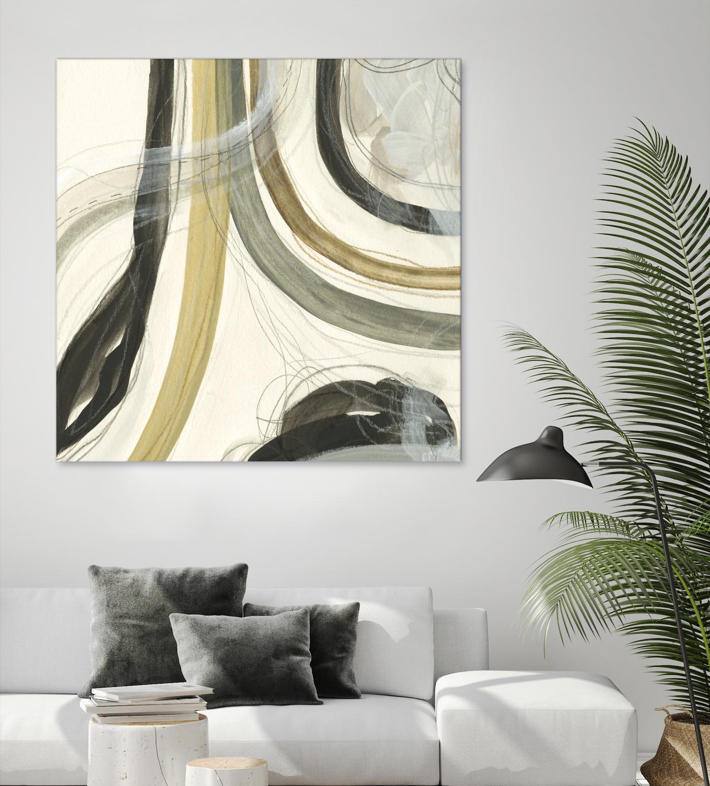 Neutral Lines II by June Erica Vess on GIANT ART - brown abstract