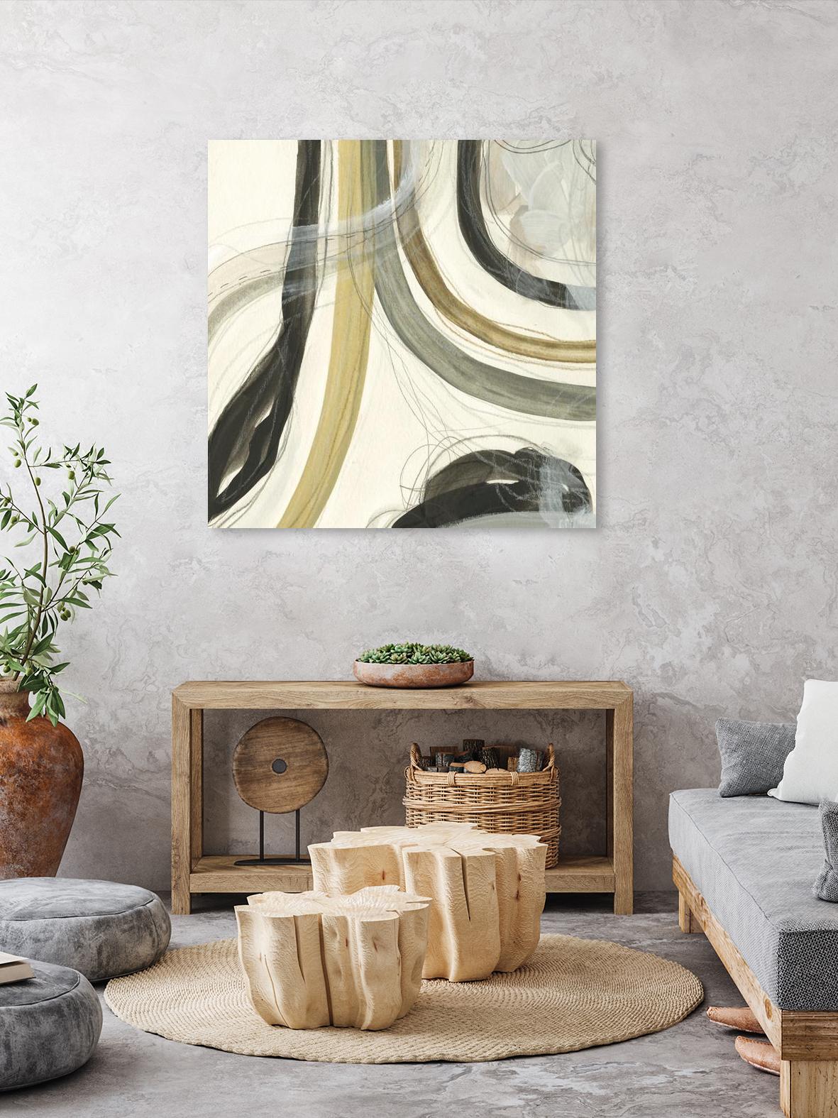 Neutral Lines II by June Erica Vess on GIANT ART - brown abstract
