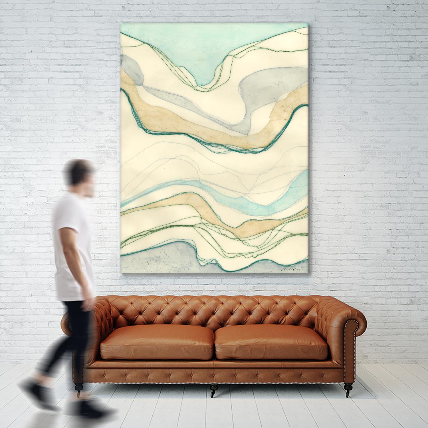 Ocean Cascade I by Vanna Lam on GIANT ART - green abstract